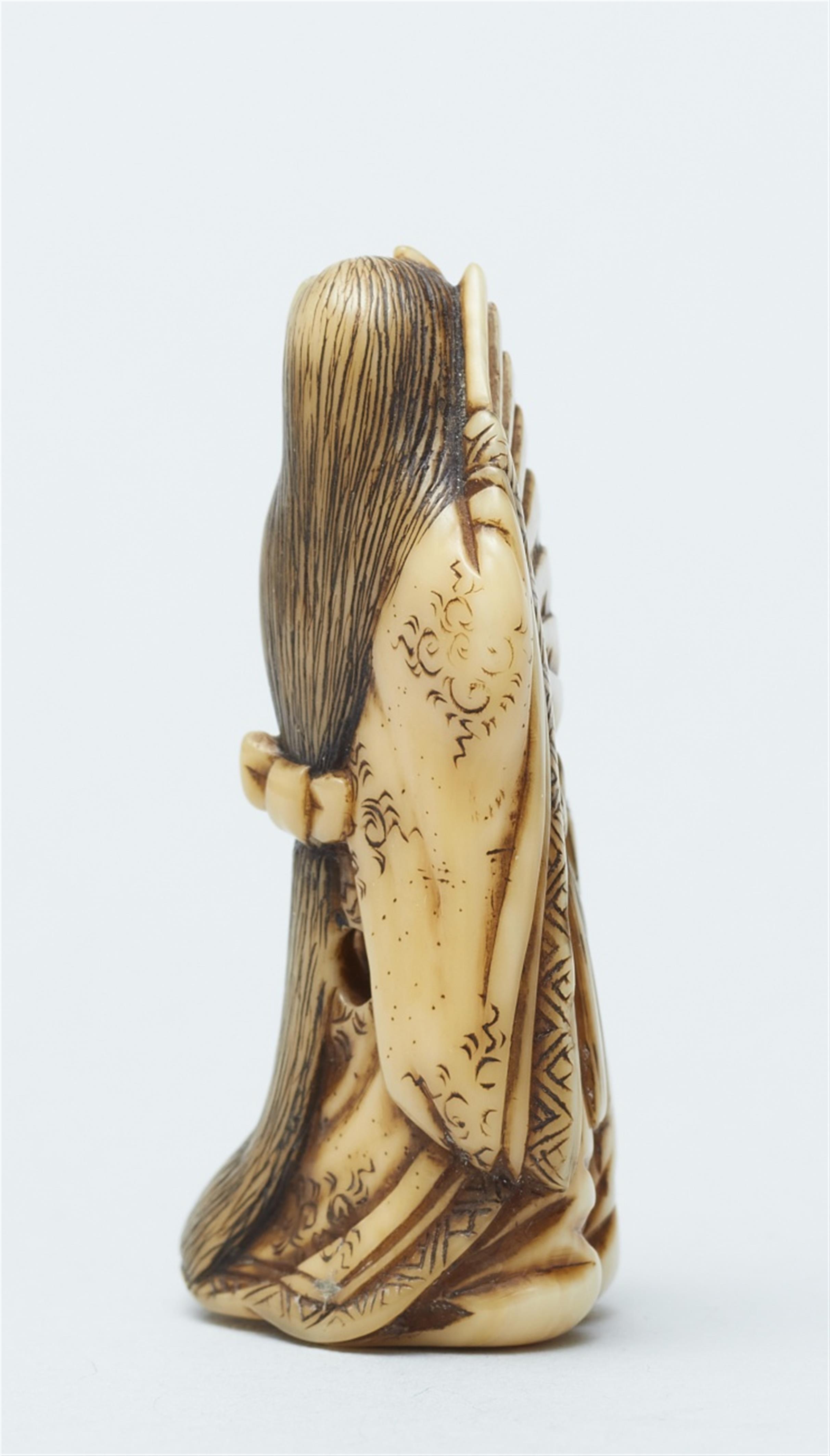 A fine ivory netsuke of Hannya, by Hidechika. First half 19th century - image-5