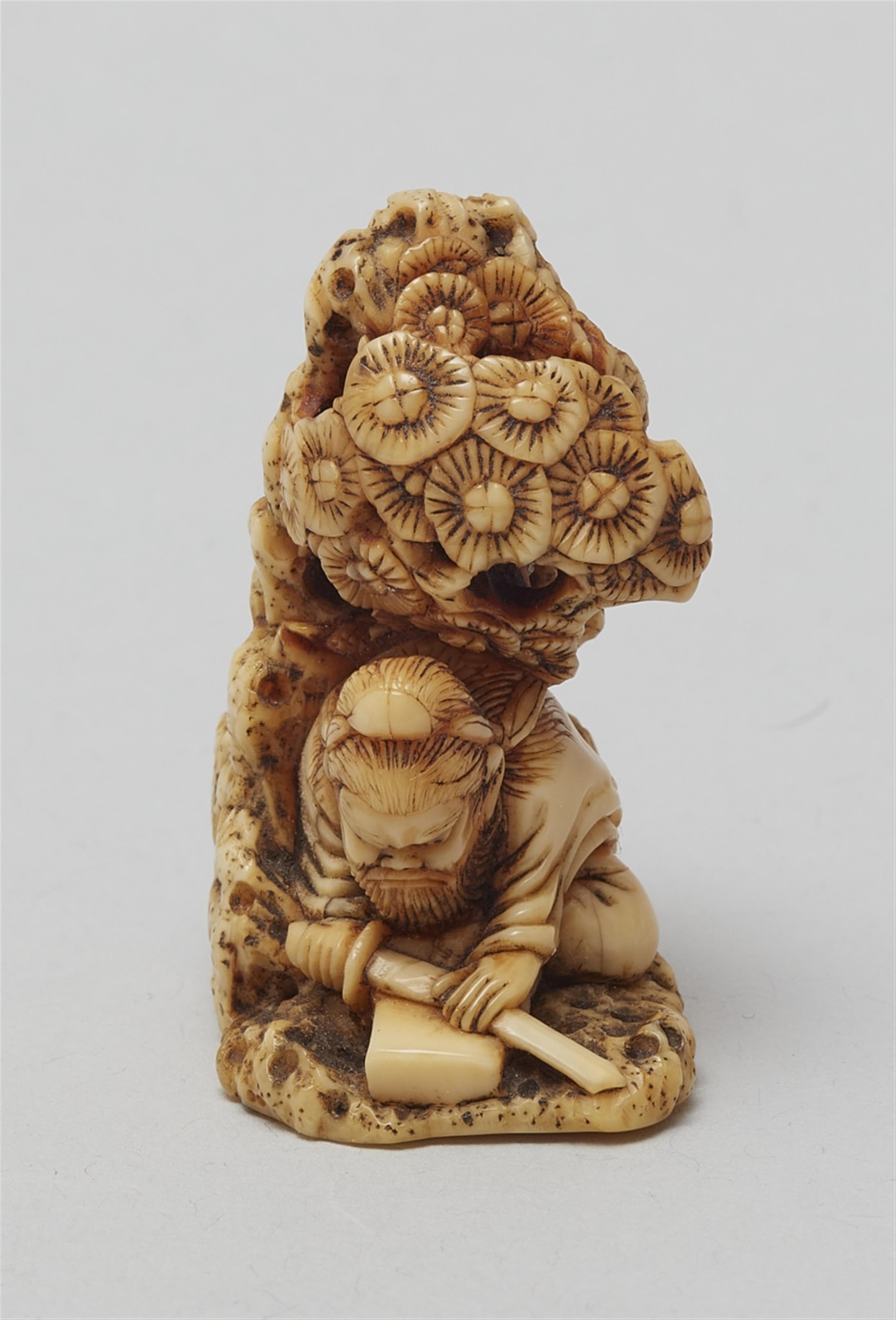 An ivory netsuke of Oharame. Second half 19th century - image-5