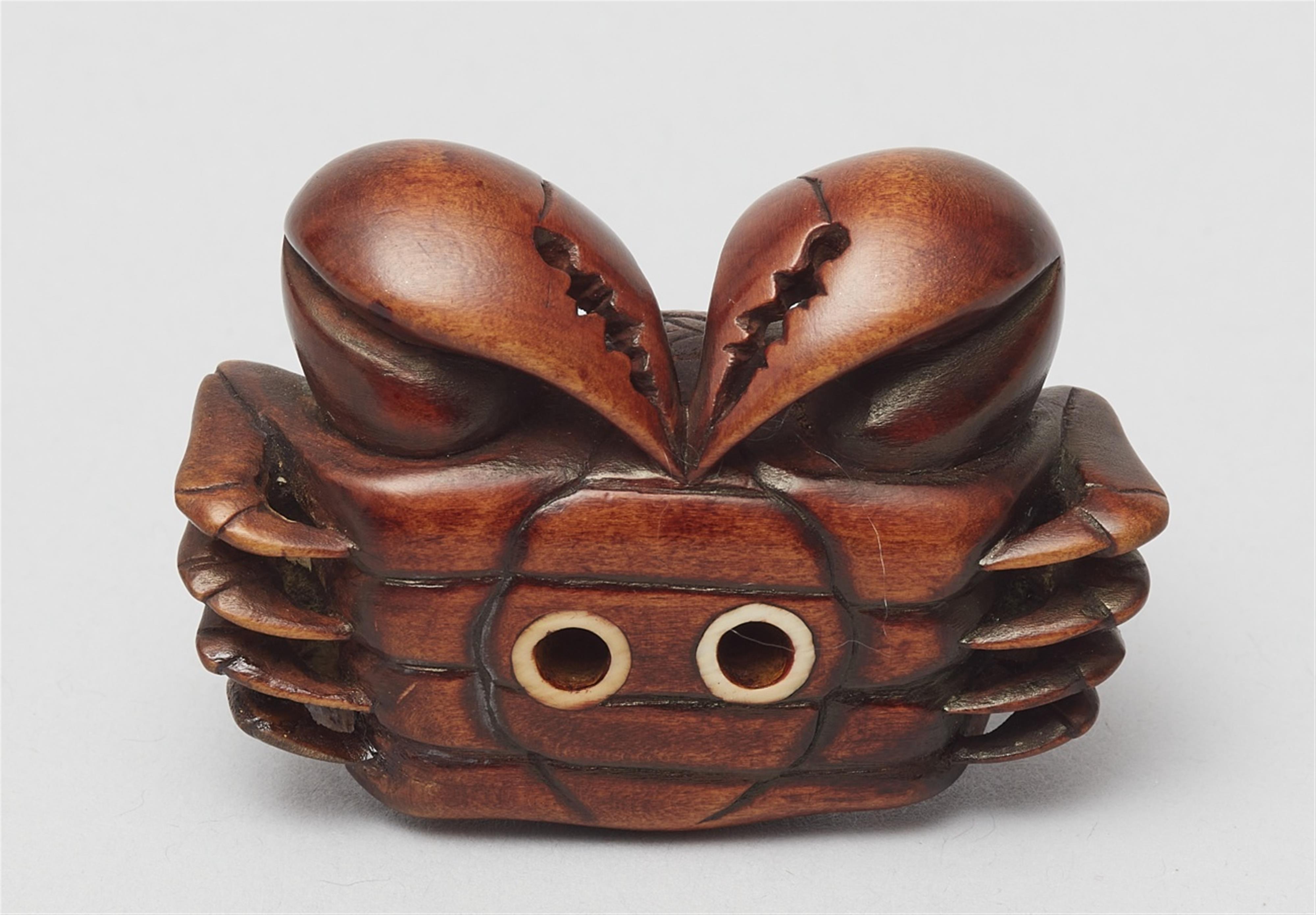 A boxwood netsuke of a crab. Second half 19th century - image-5