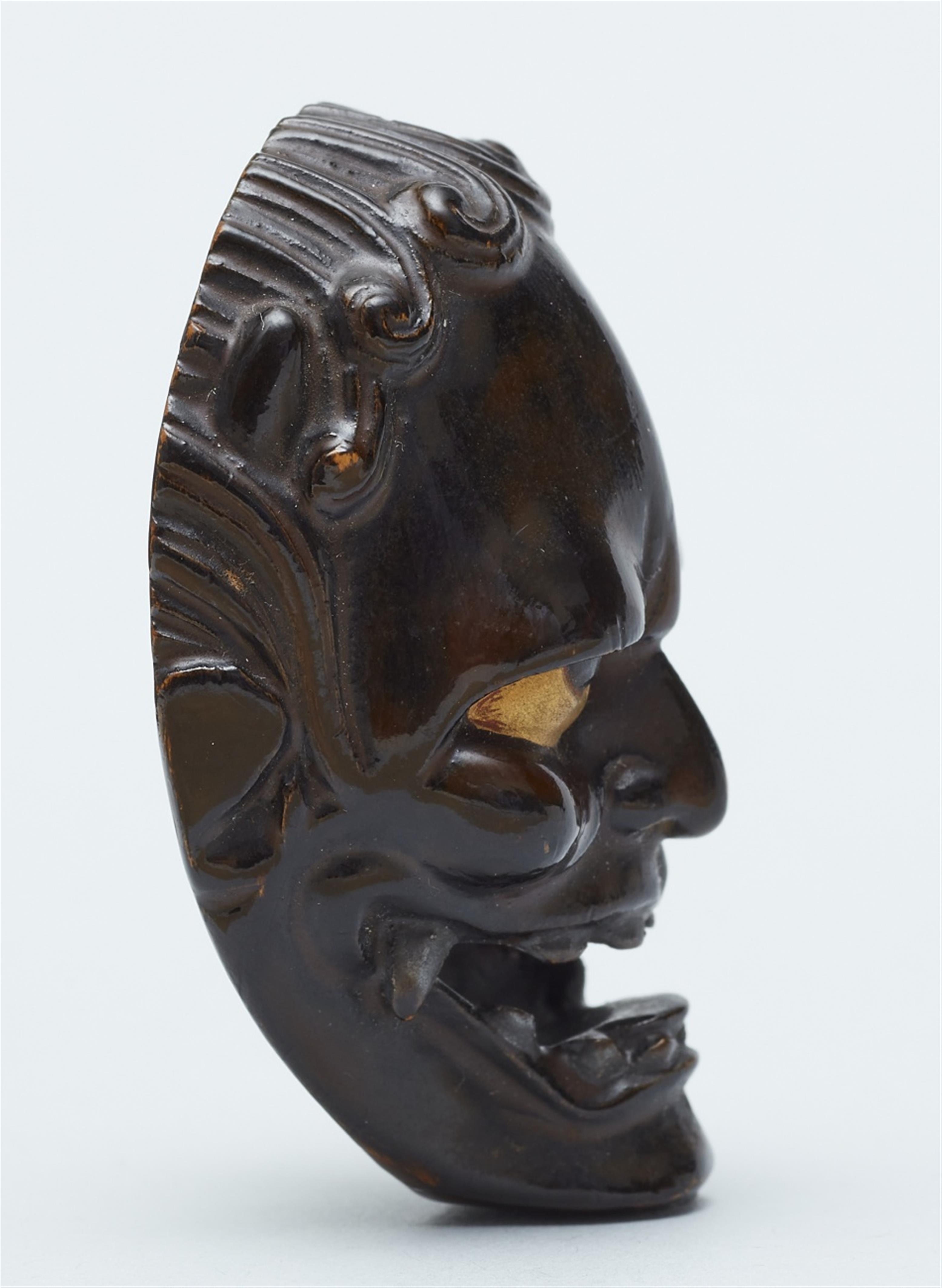 A wood and lacquer mask of a demon. Second half 19th century - image-3