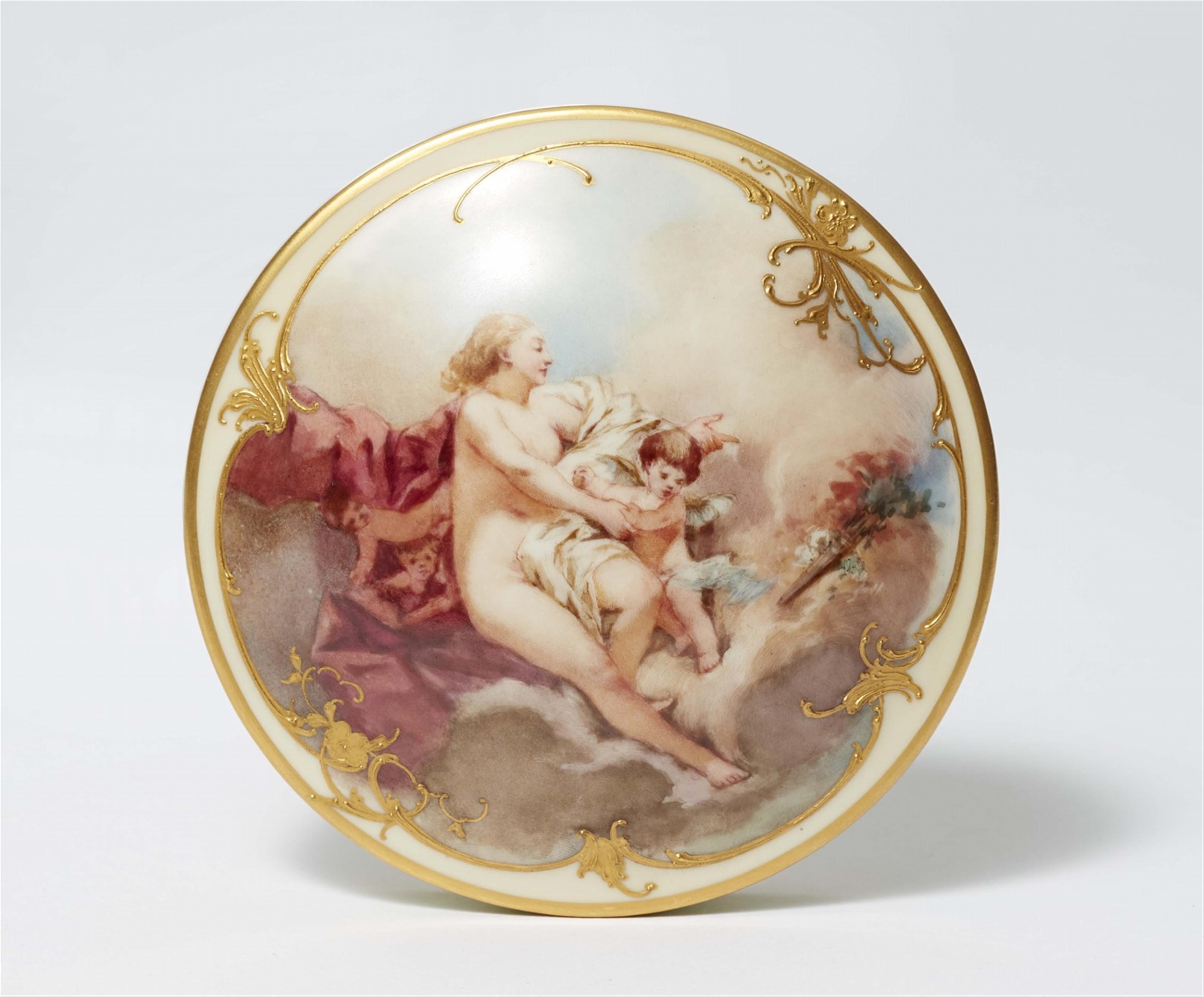 A Berlin KPM porcelain bonbonnière with Venus and Cupid - image-2