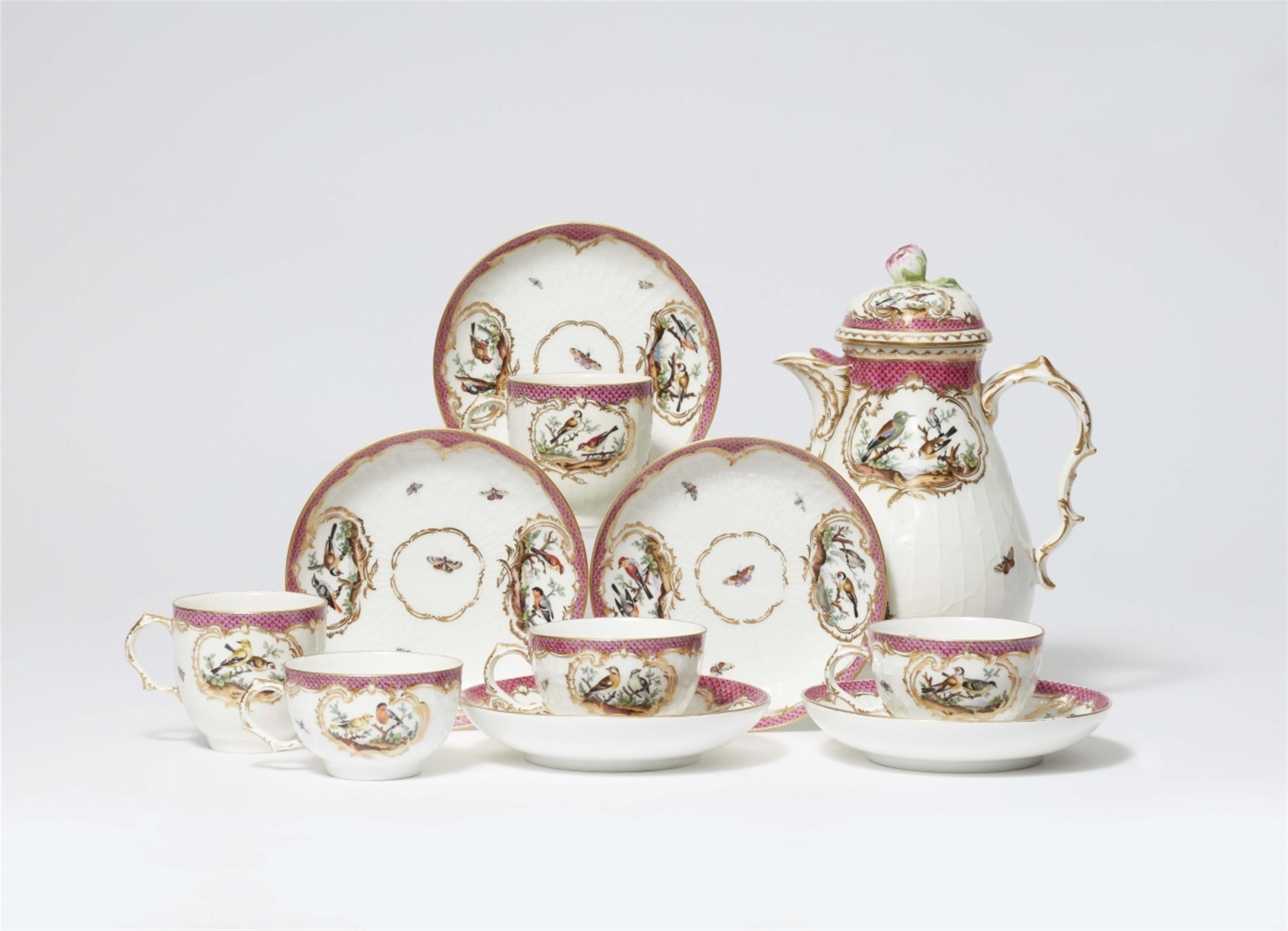Several items of Berlin KPM porcelain from a service with bird decoration - image-1