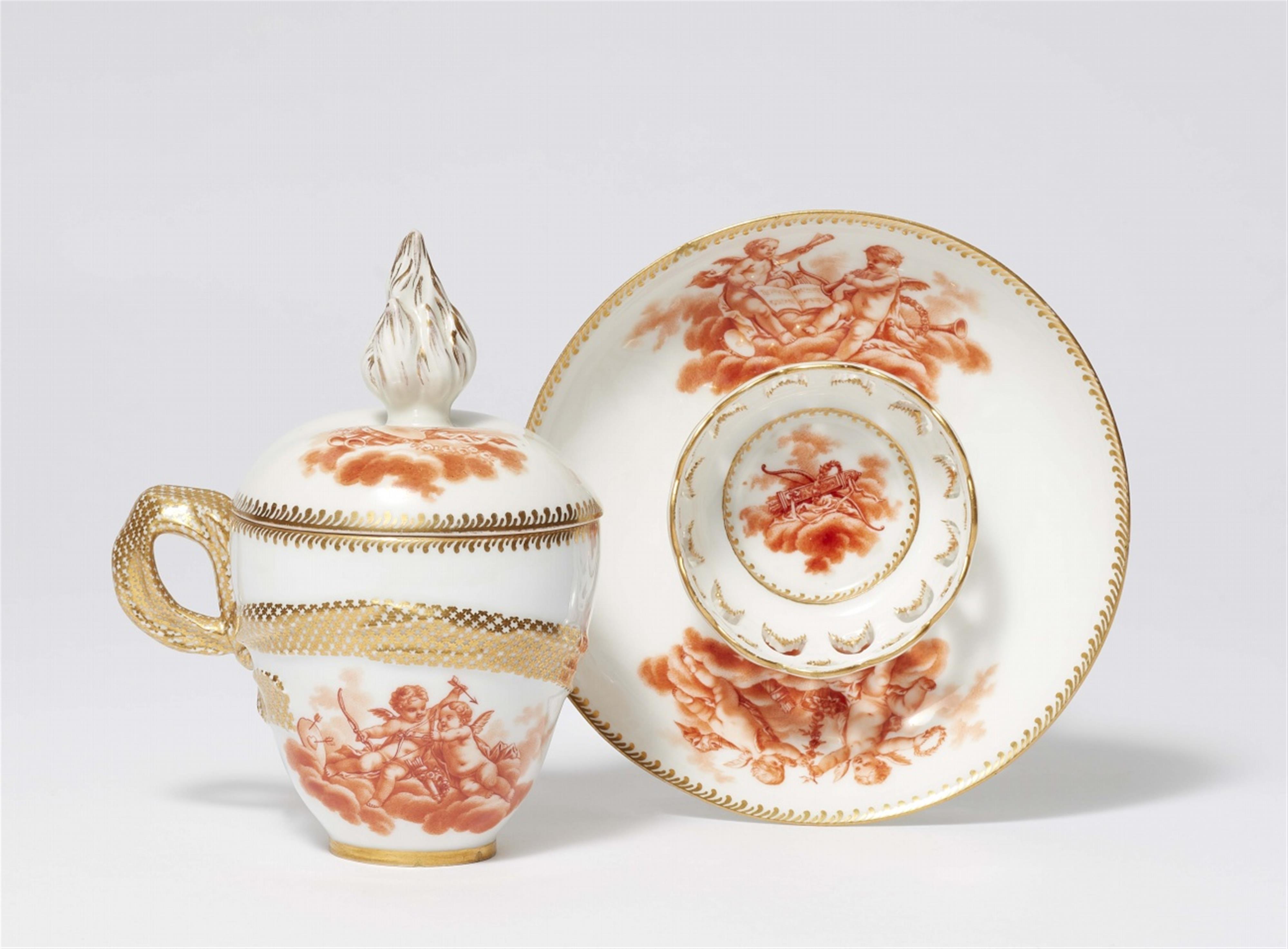A Berlin KPM porcelain trembleuse with putti - image-1