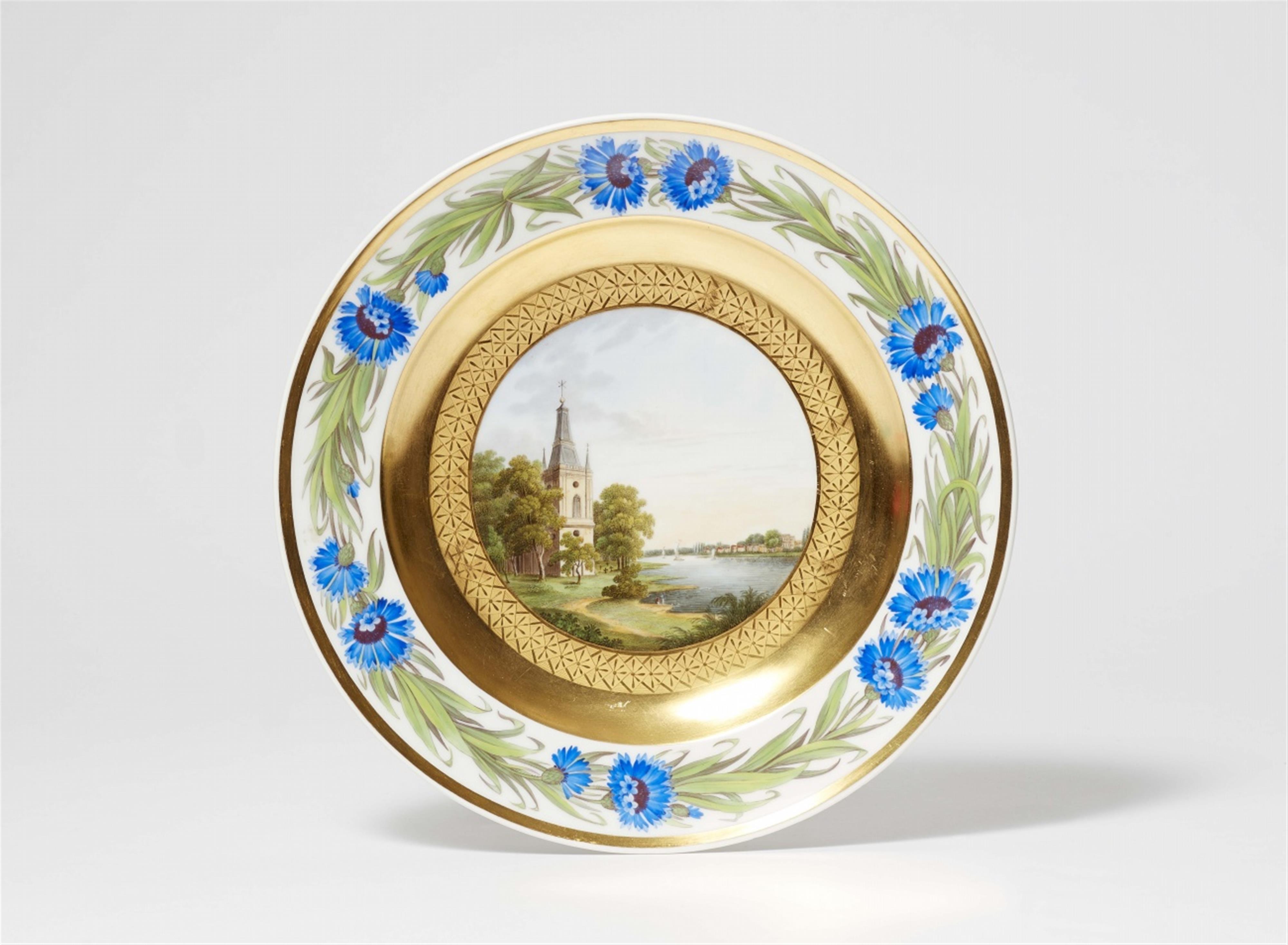 A Berlin KPM porcelain plate with Stralau Church - image-1