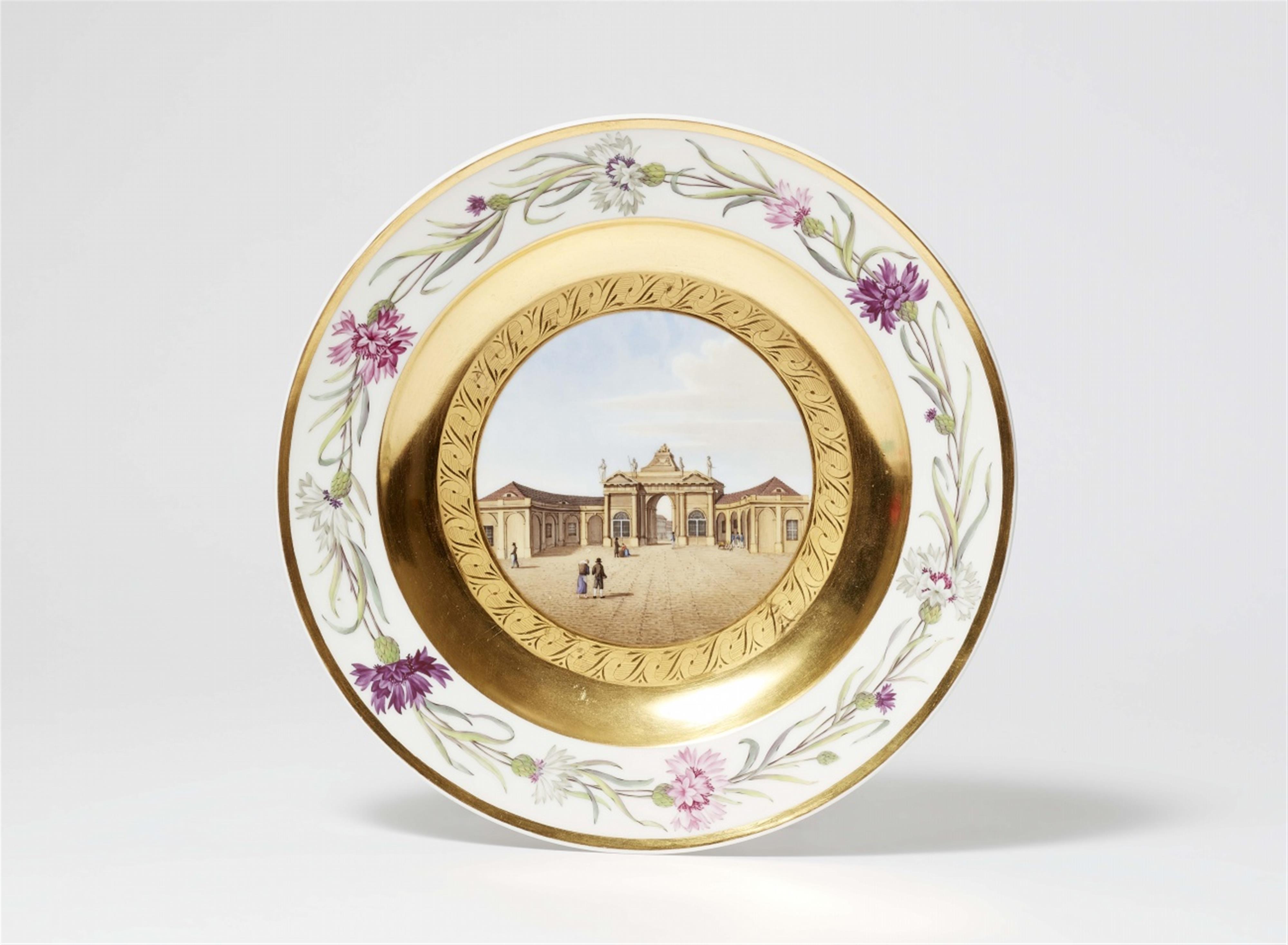 A Berlin KPM porcelain plate with a view of Rosenthal gate - image-1