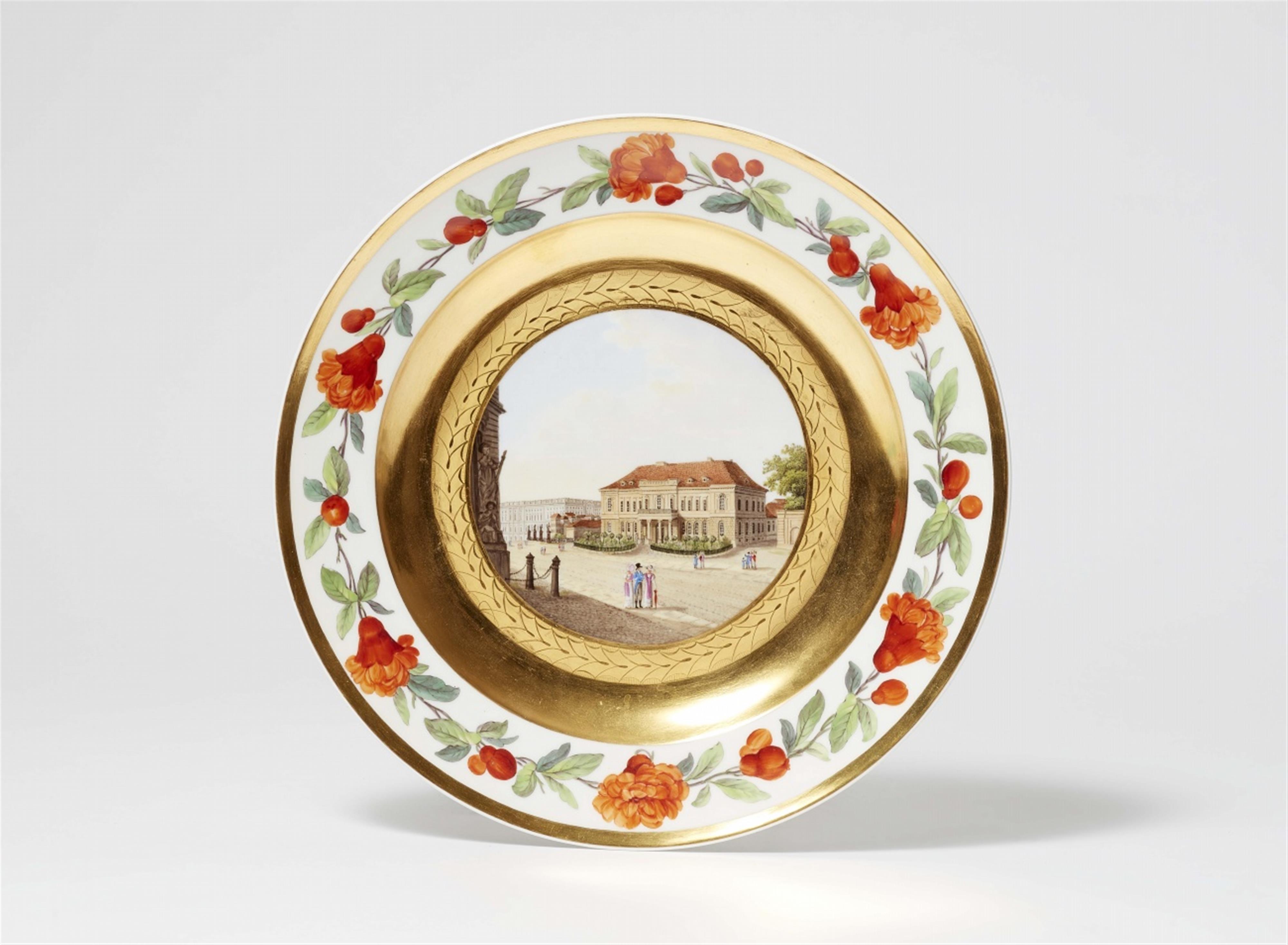 A Berlin KPM porcelain plate with a view of the “Alte Kommandatur“ - image-1