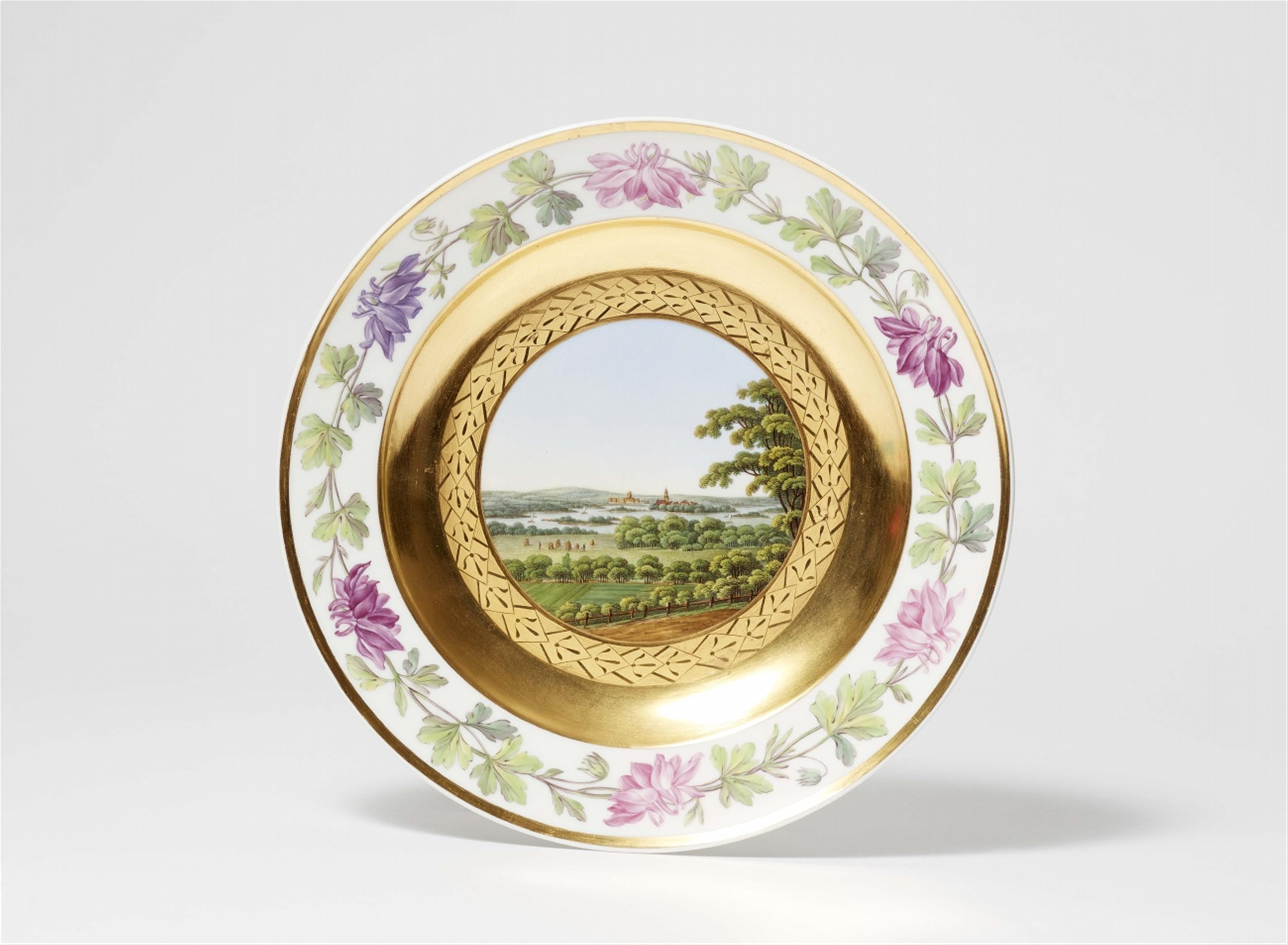 A Berlin KPM porcelain plate with a view of Spandau - image-1