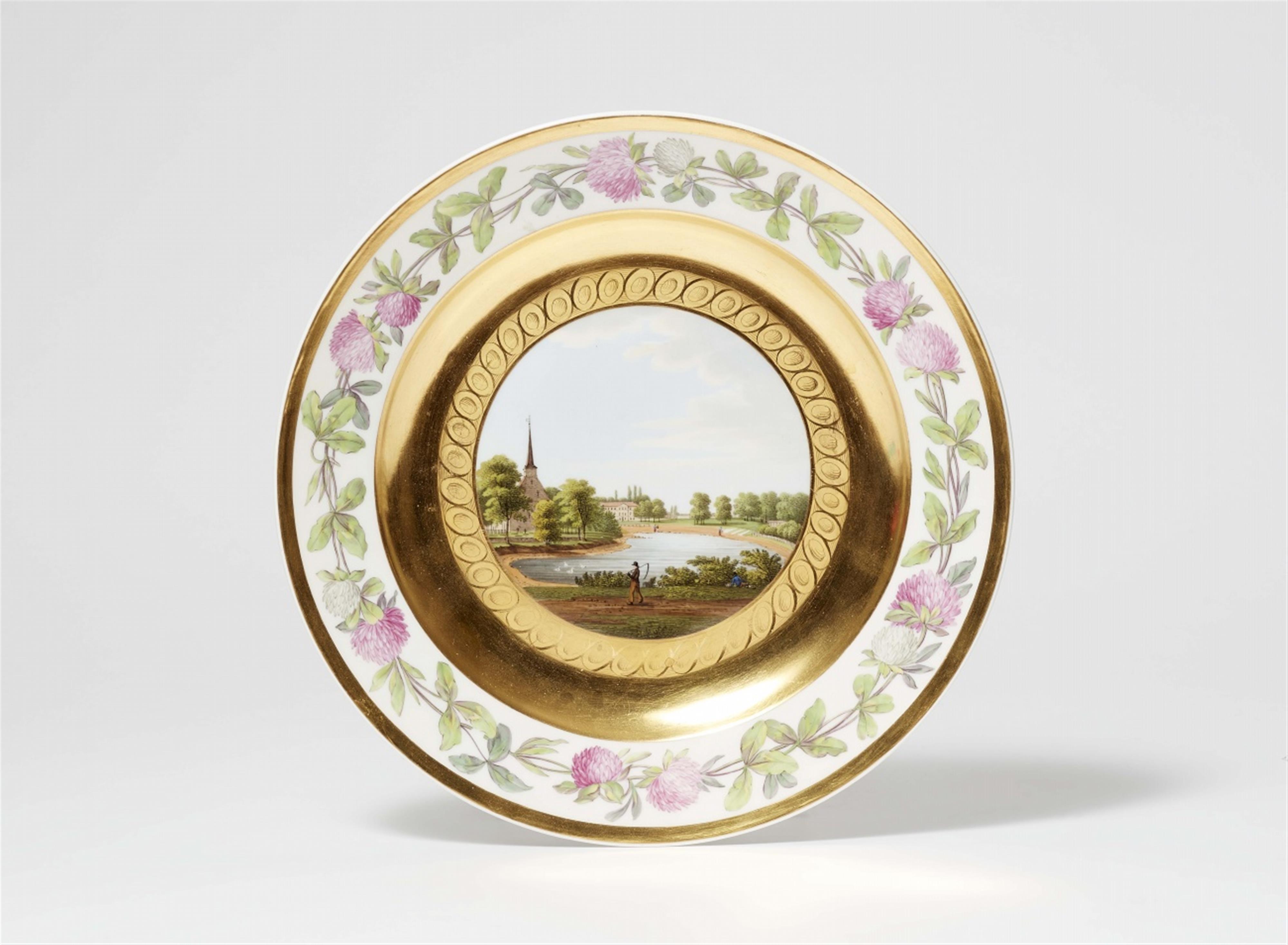 A Berlin KPM porcelain plate with a view of Britz - image-1