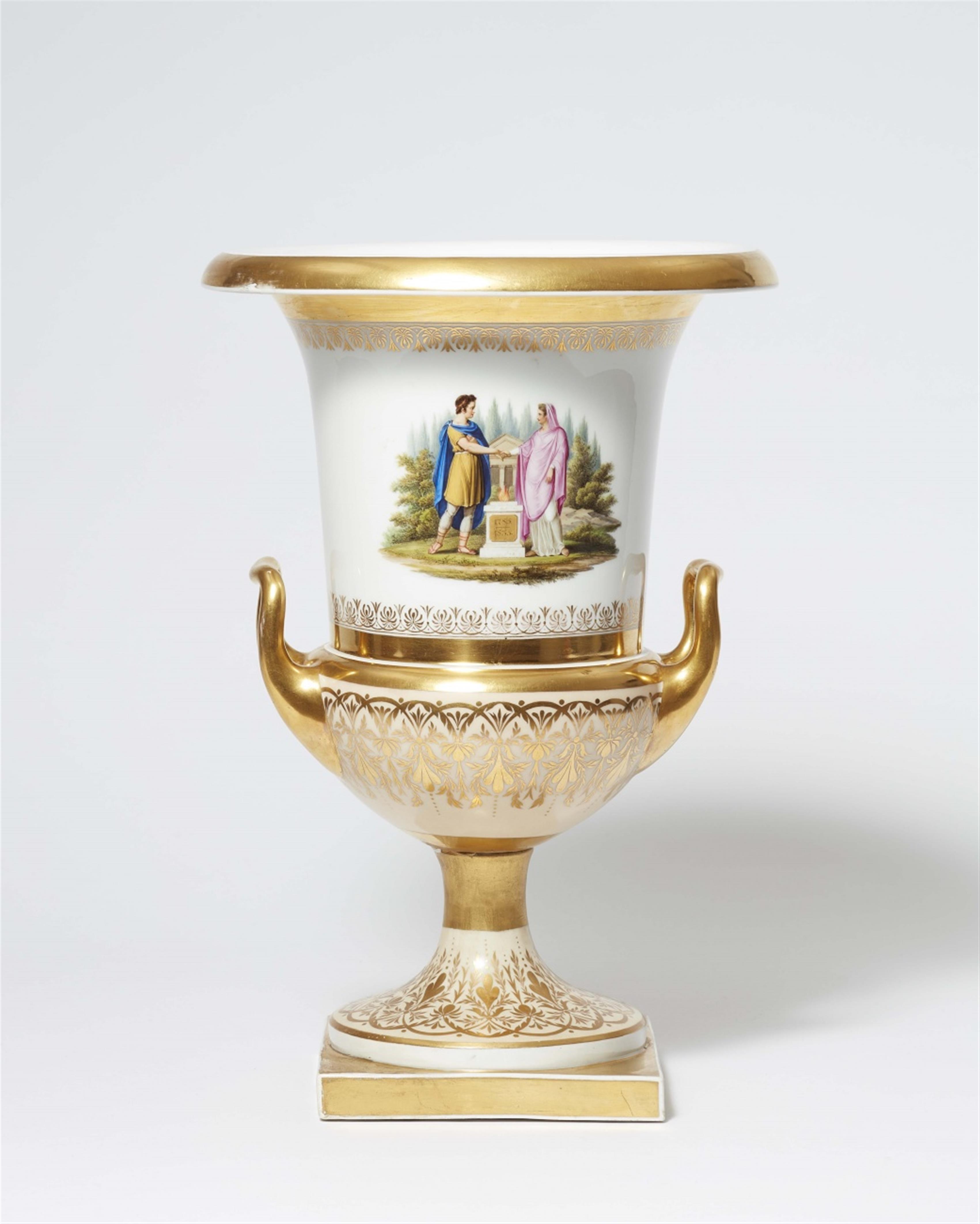 A Berlin KPM porcelan krater-form vase as a 50th anniversary gift - image-1