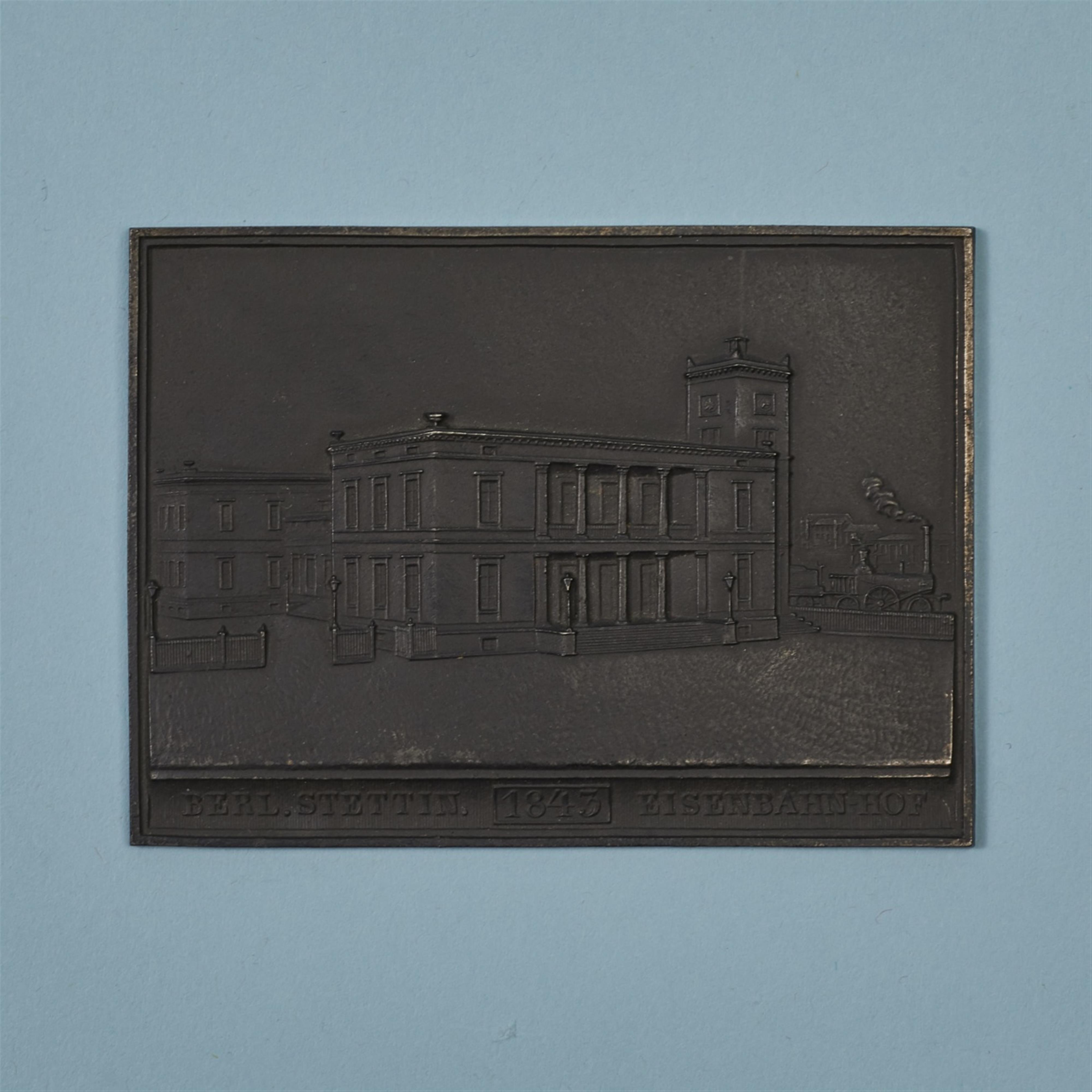 Neujahrsplakette "Berl. Stettin. 1843 Eisenbahn-Hof" - image-1