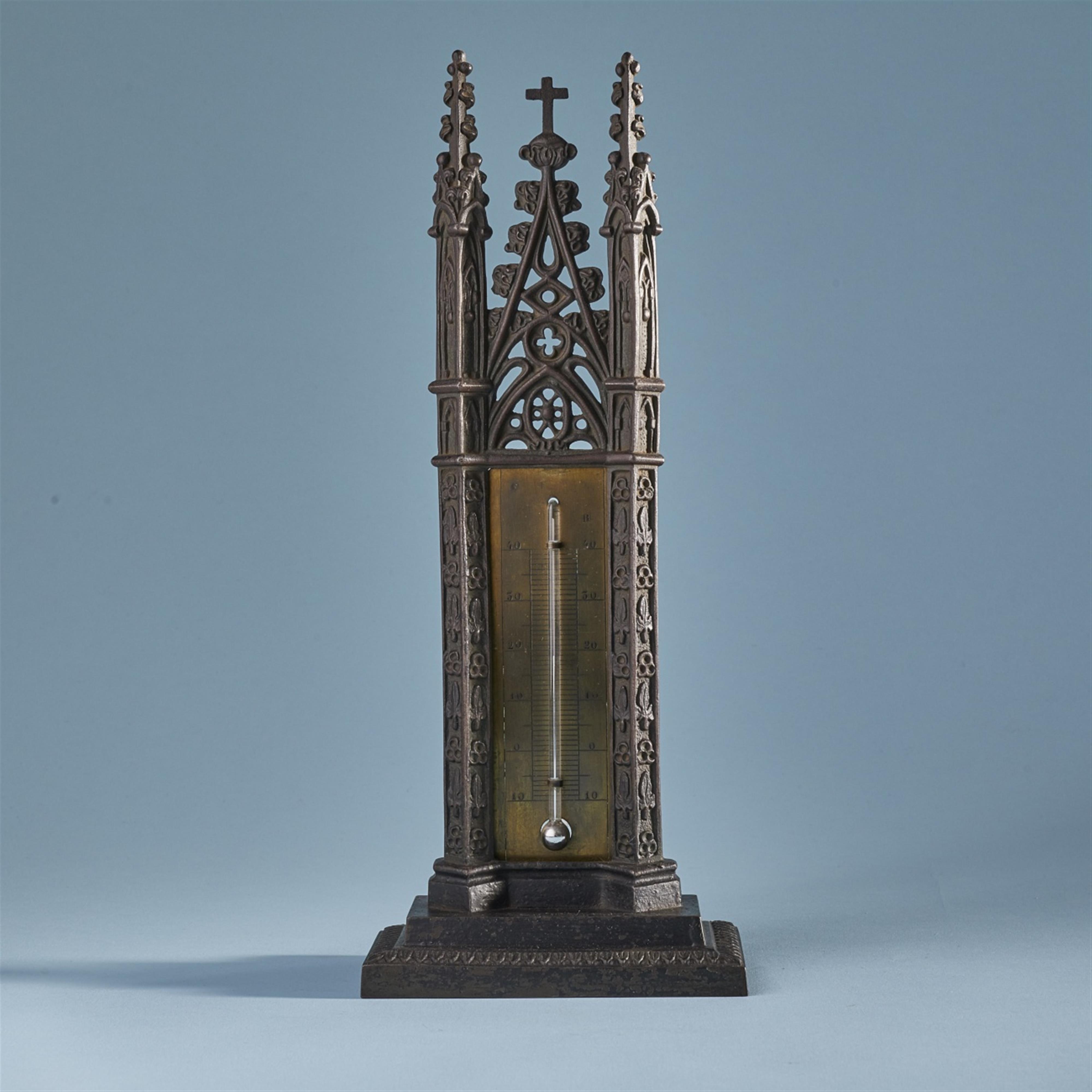 A thermometer in a Gothic Revival cast iron surround - image-1