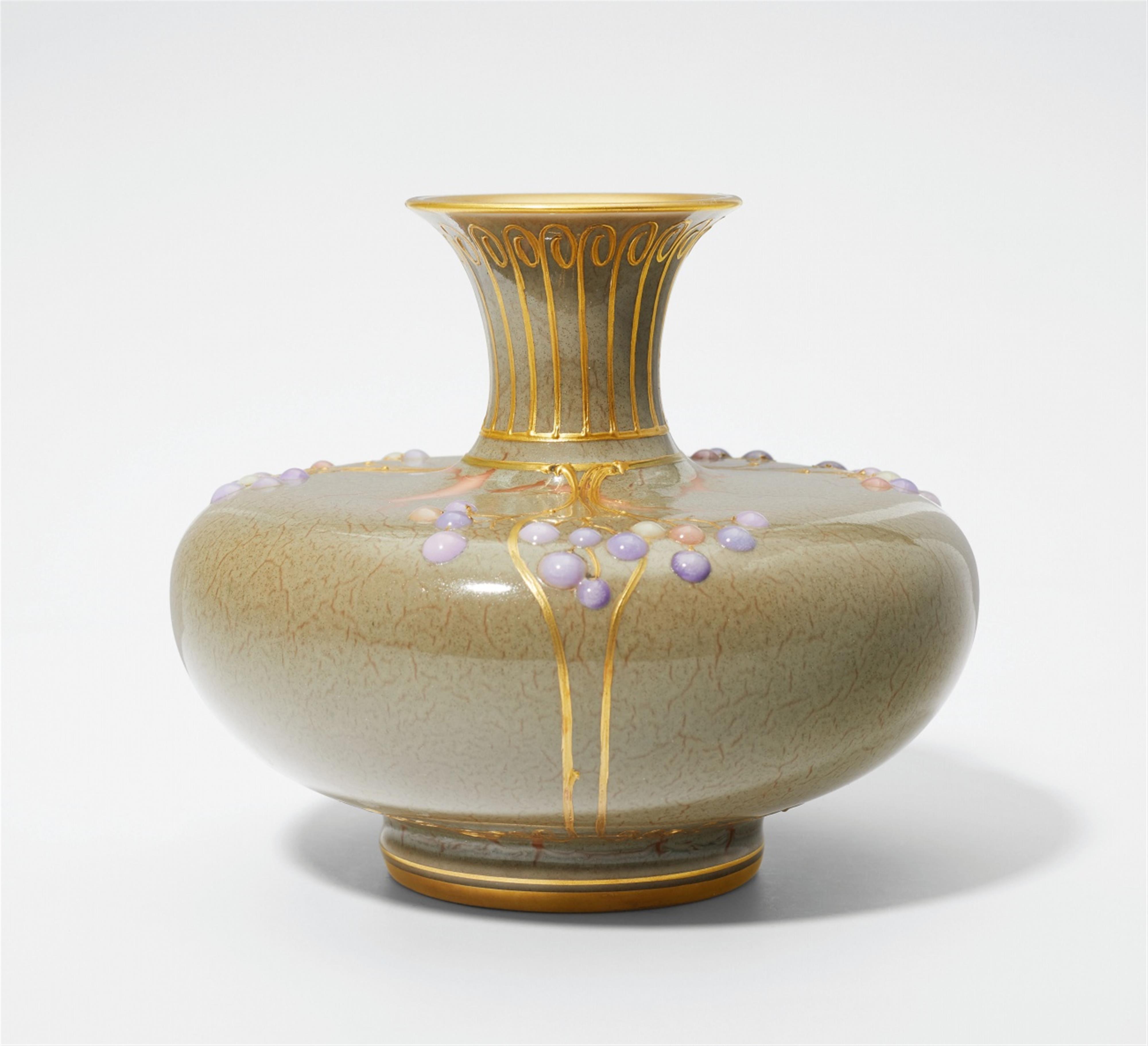 A Berlin KPM porcelain vase with berry motifs - image-1