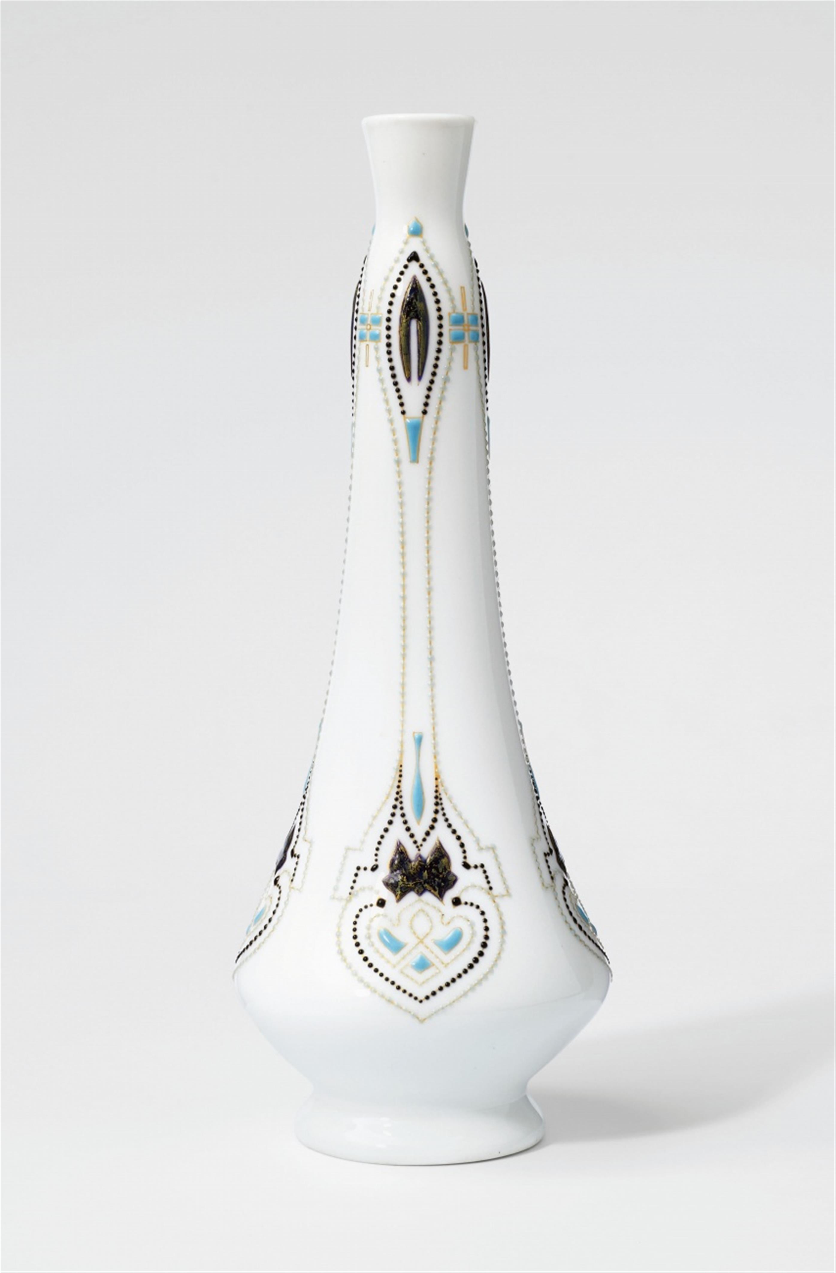 A Berlin KPM porcelain vase with Jugendstil relief decoration - image-1