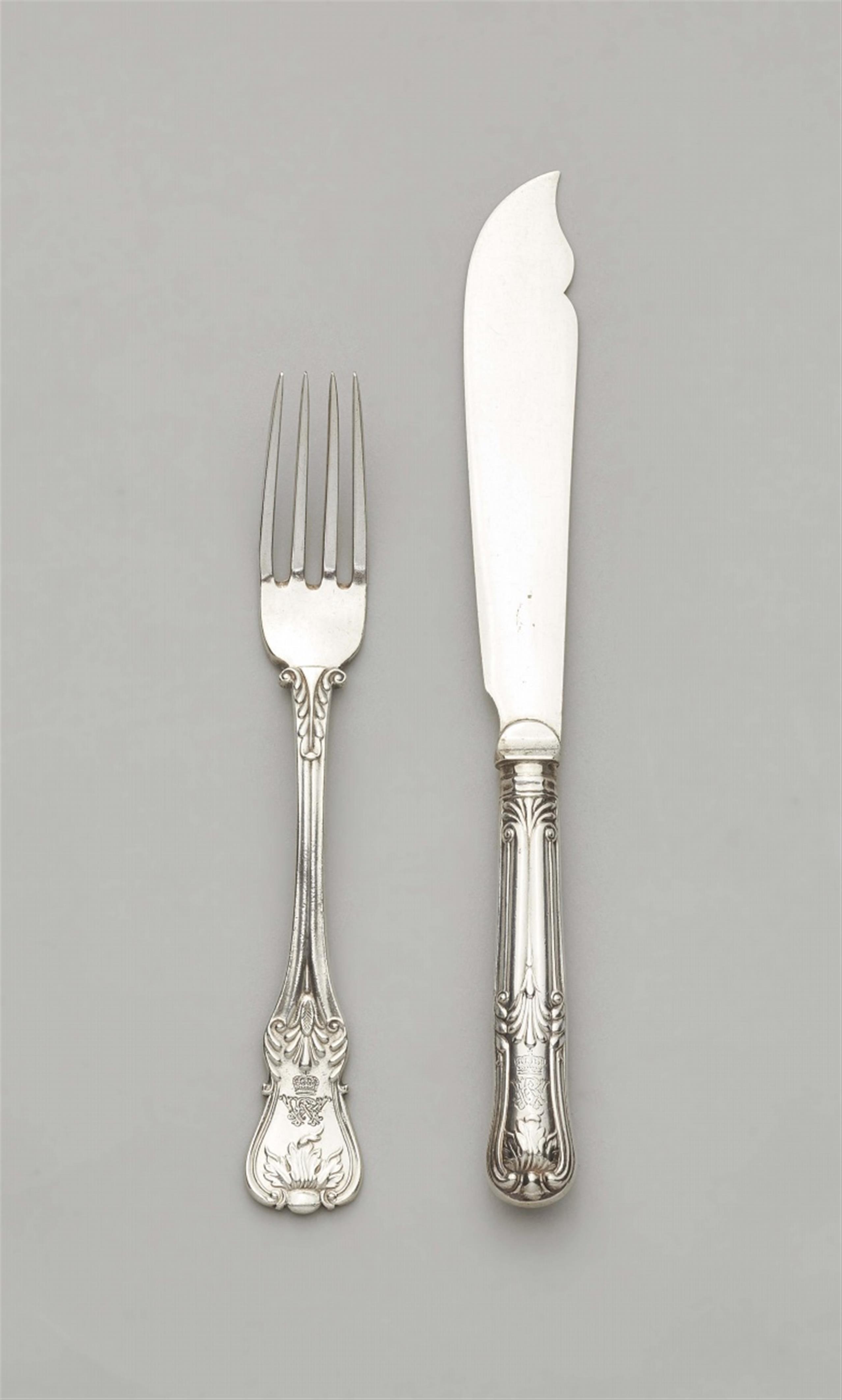 A set of silver fish cutlery made for Emperor Wilhelm II - image-1