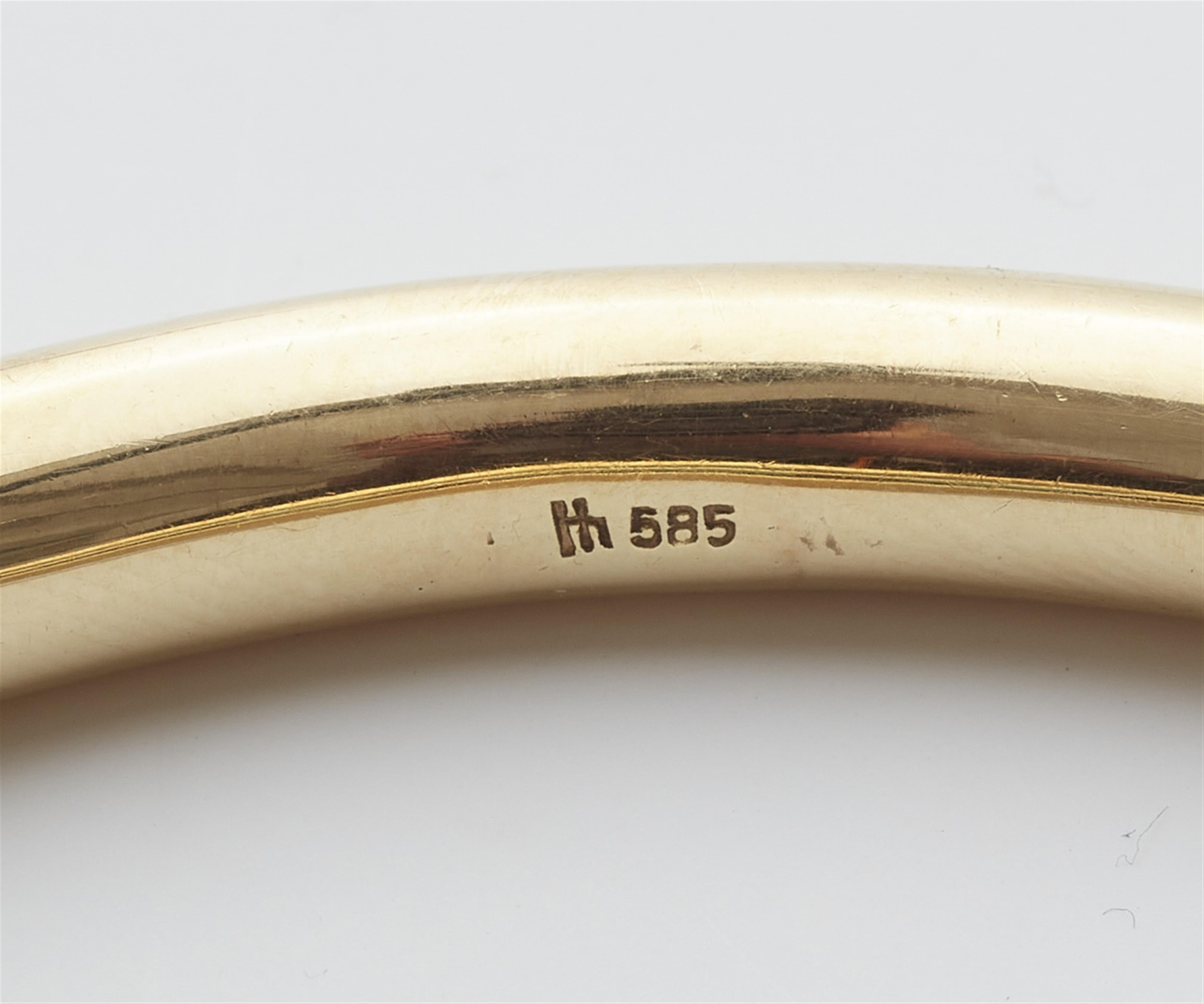A 14k gold tourmaline bangle - image-3