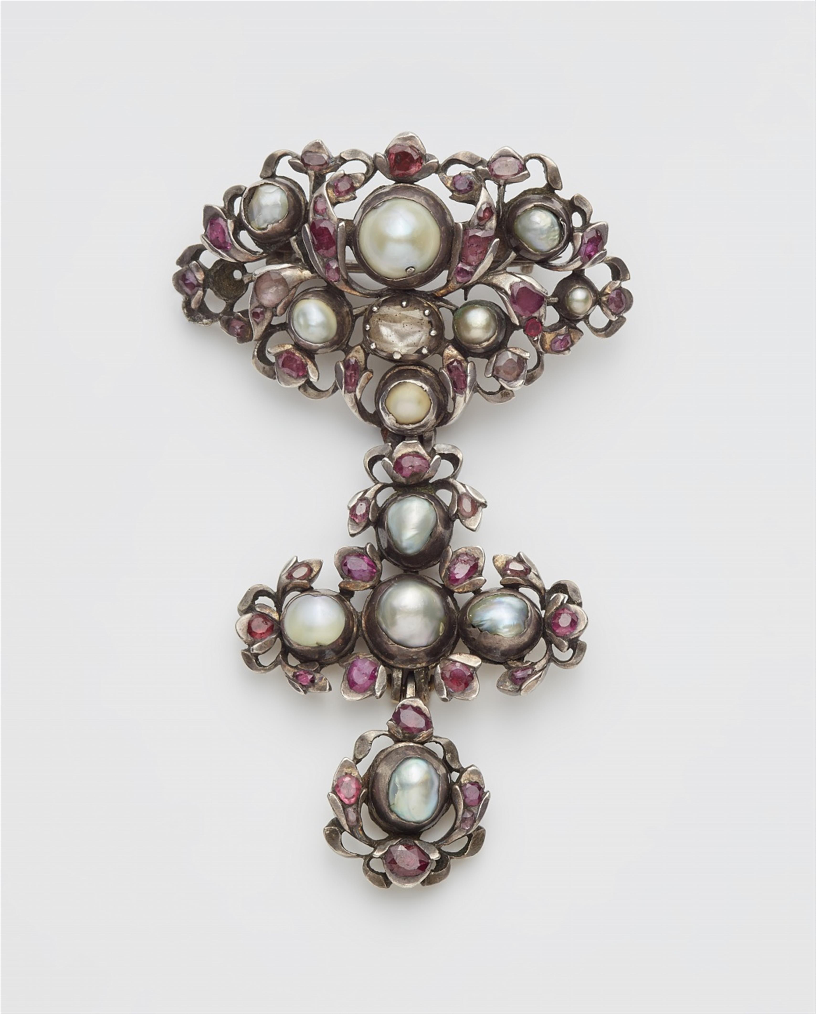 A Baroque brooch with a cross pendant - image-1