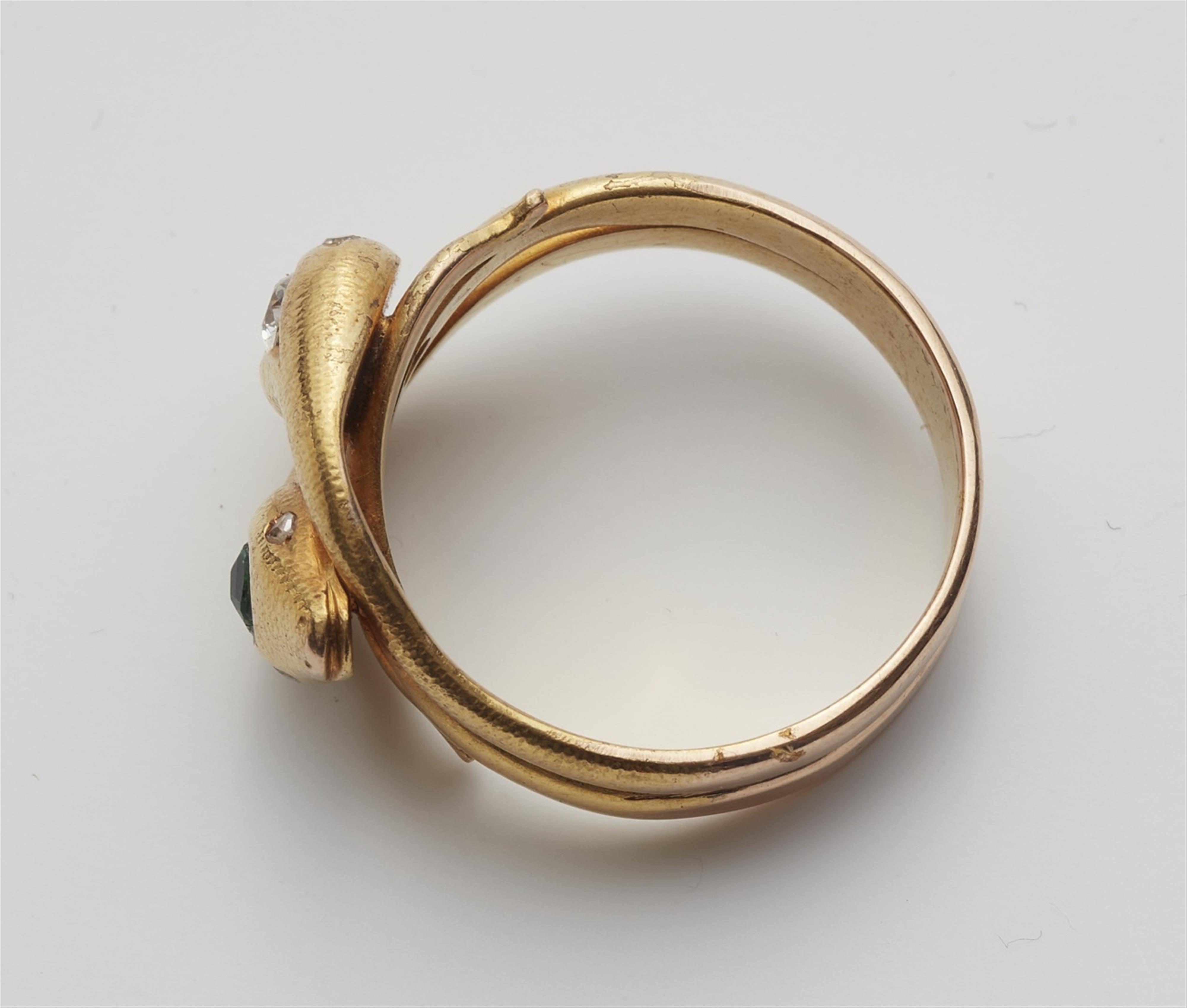 A 14k gold toi-et-moi snake ring - image-2