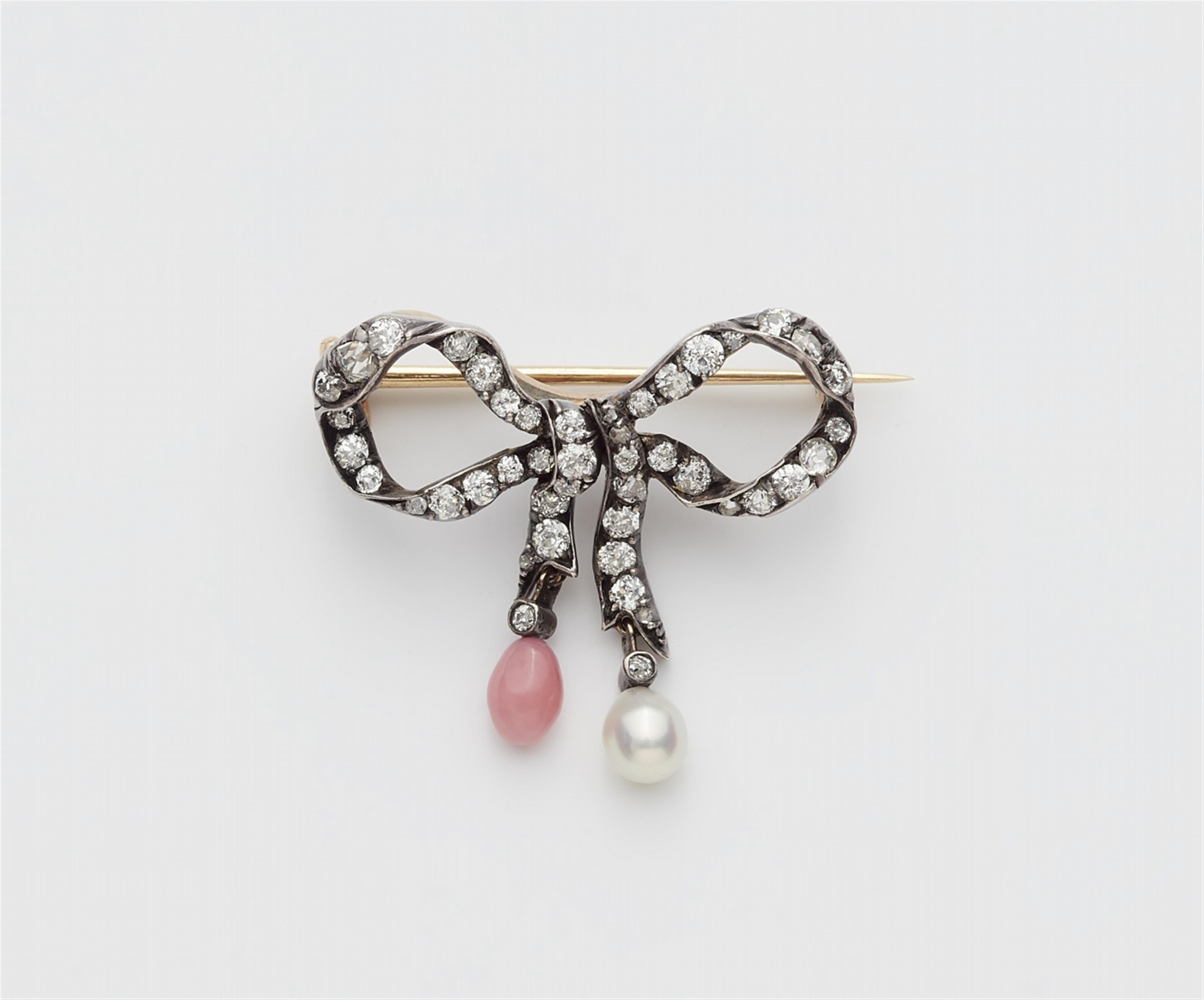 A Belle Epoque conch pearl brooch - image-1