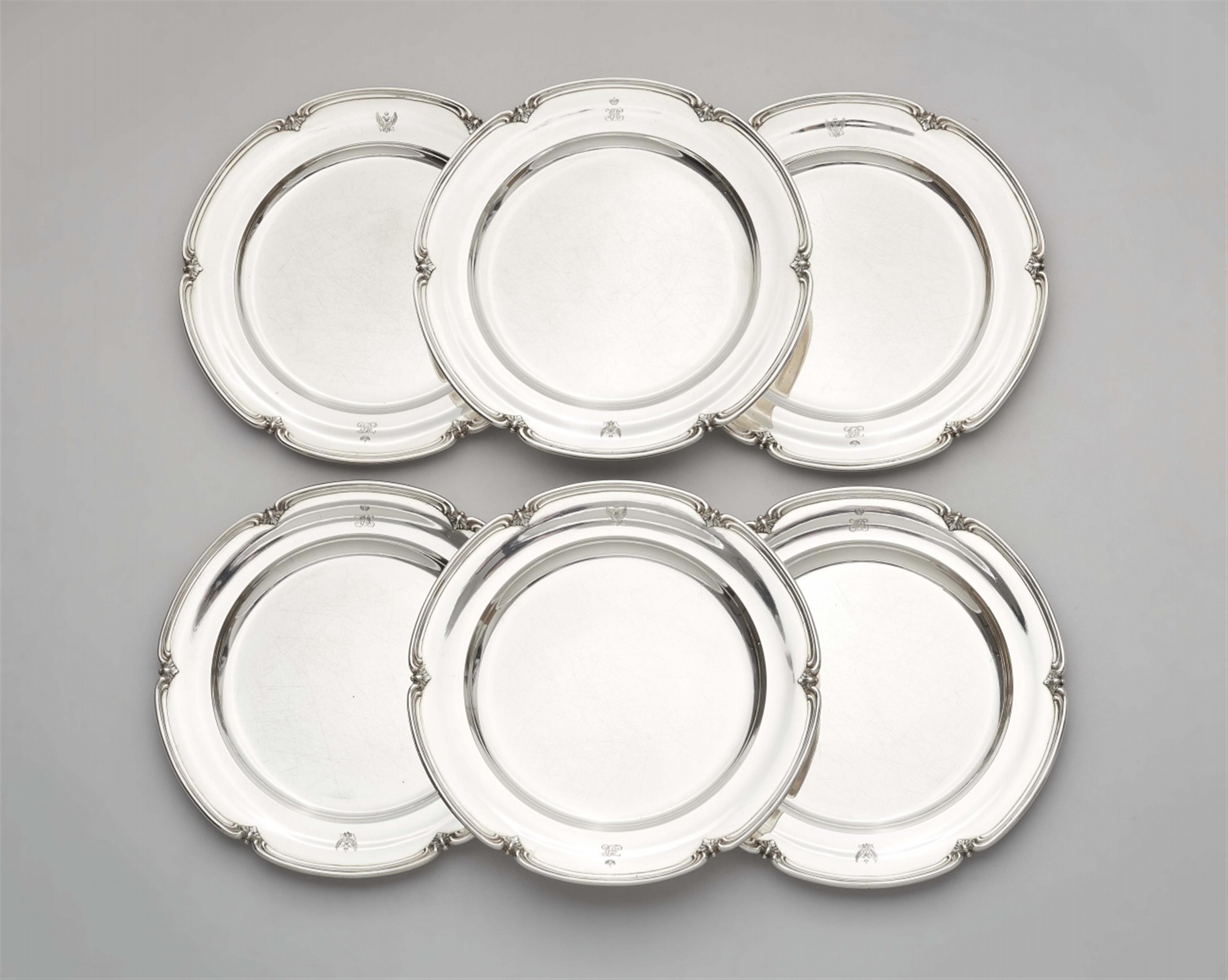 Six silver plates made for Grand Duchess Olga Nikolevna, Queen of Württemberg - image-1