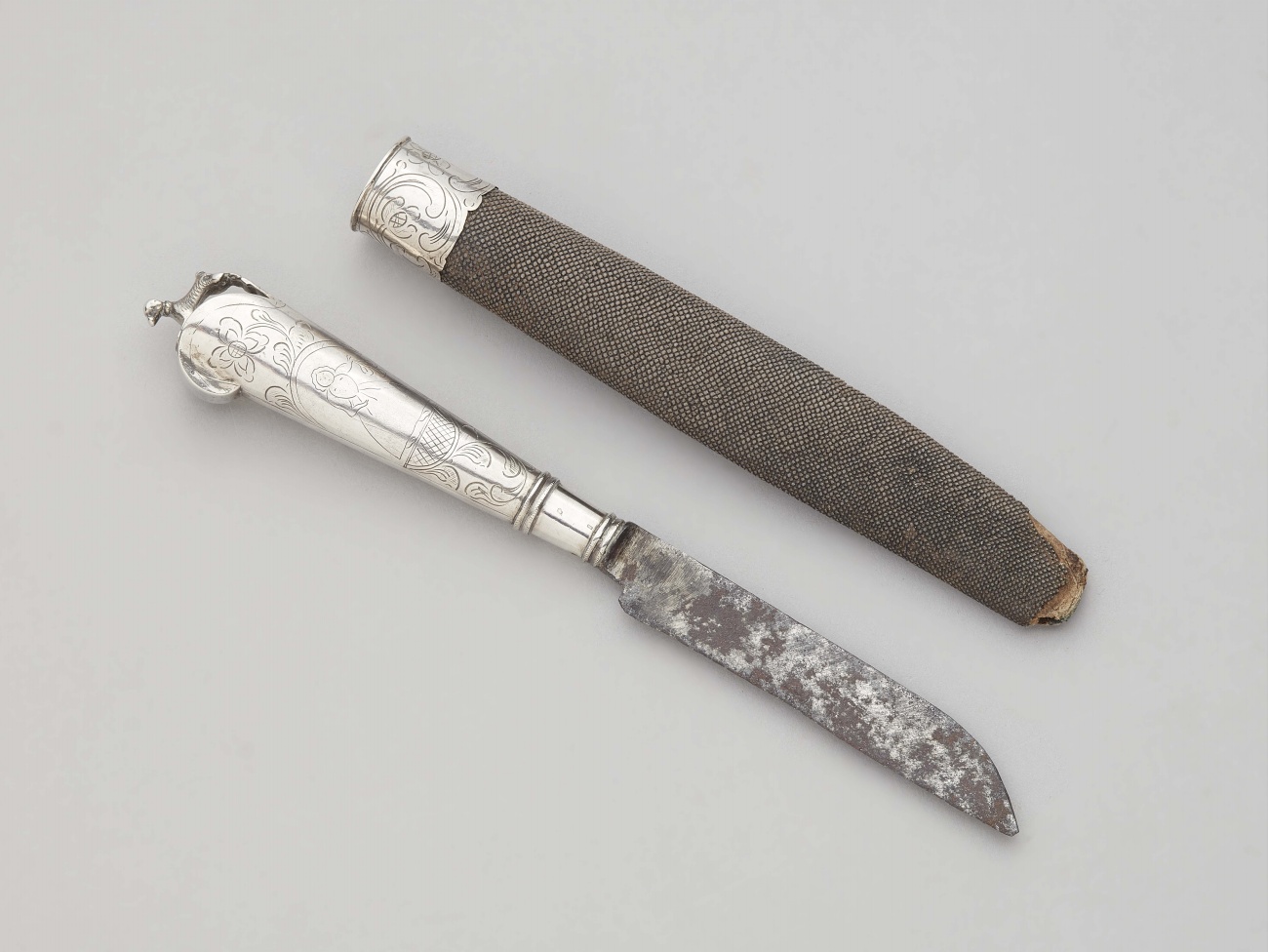 A knife in a silver-mounted sheath - image-1