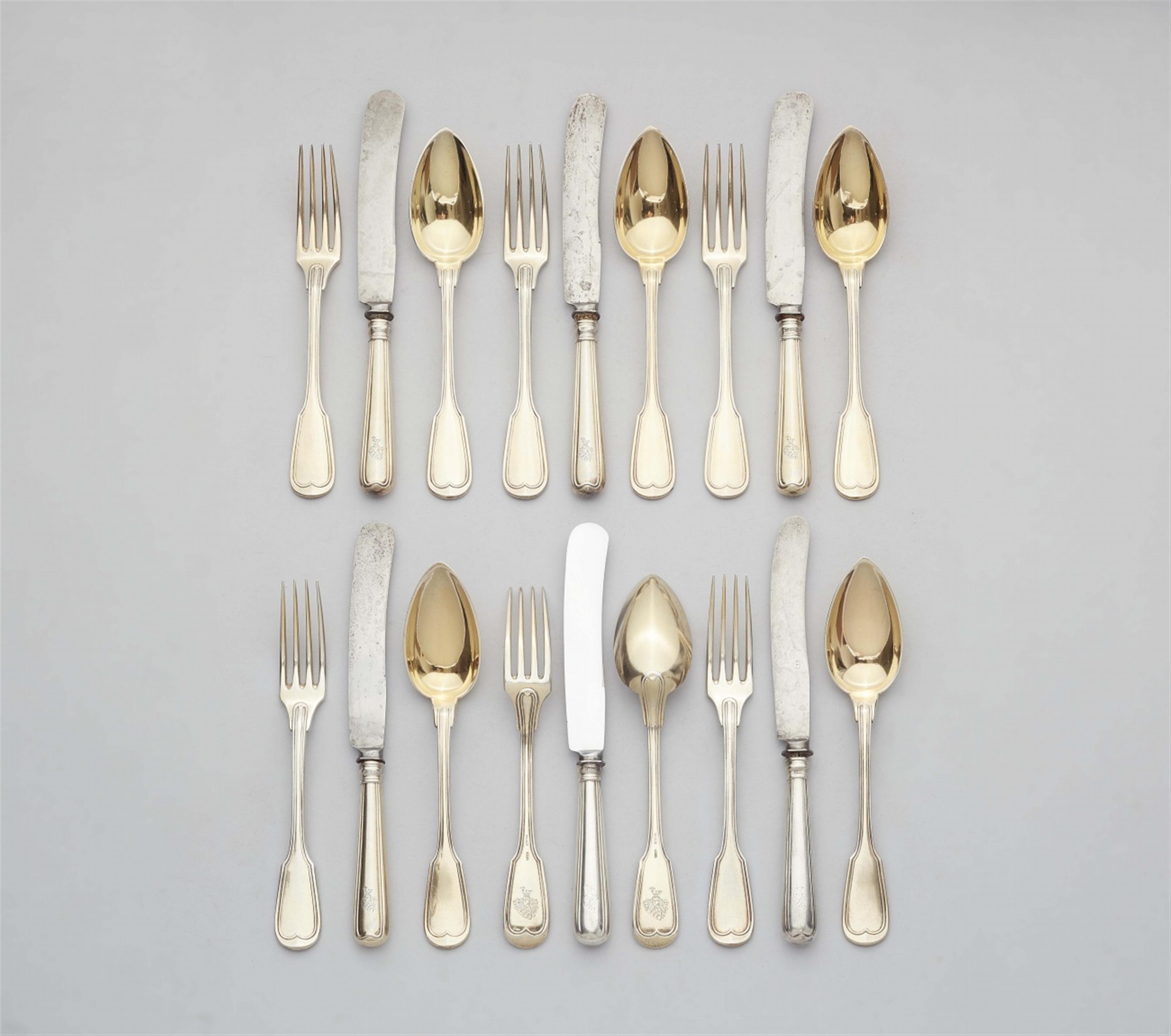 A Stuttgart silver dessert cutlery set with the Württemberg coat-of-arms - image-1