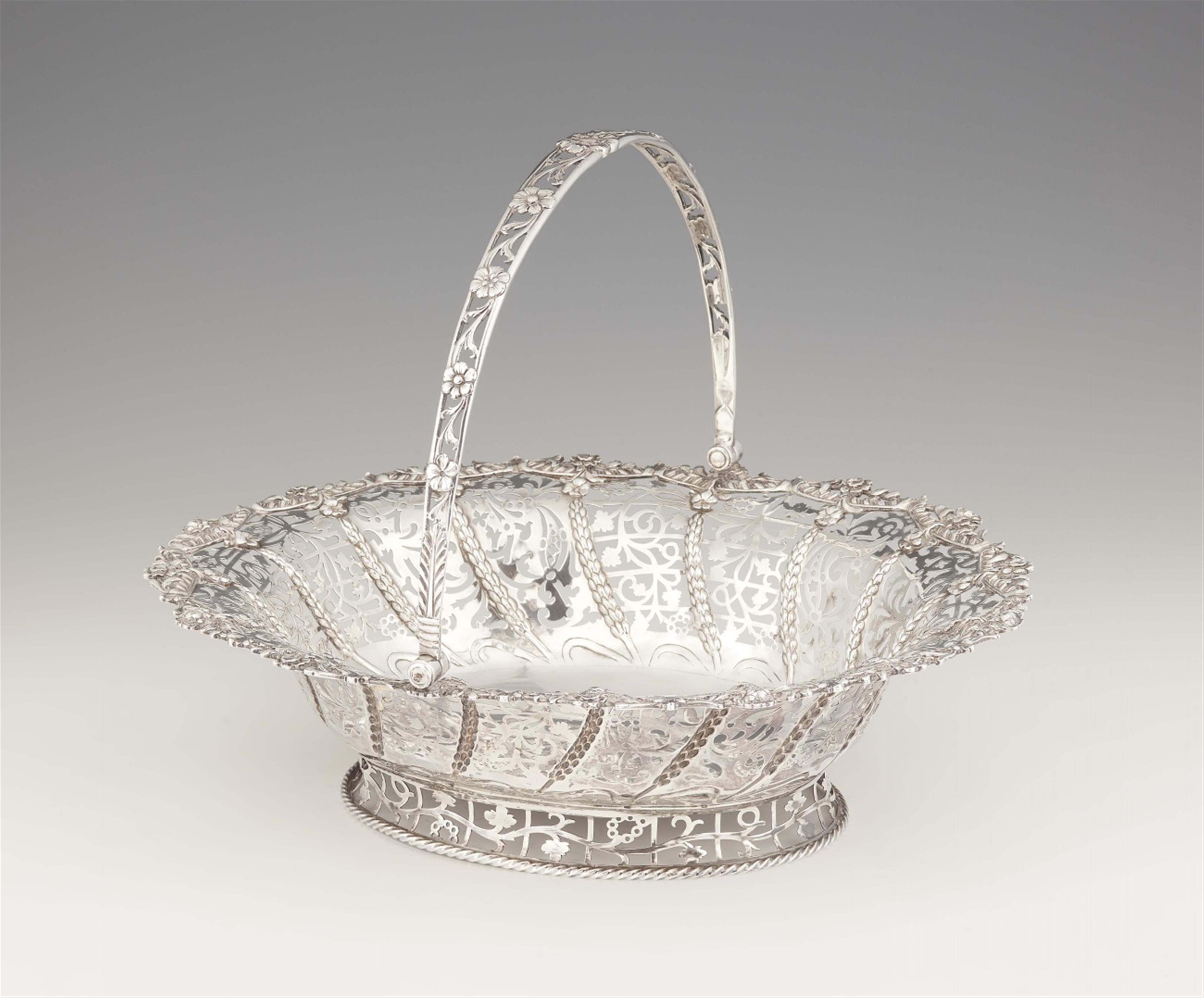 A large George II silver sweetmeats basket - image-1