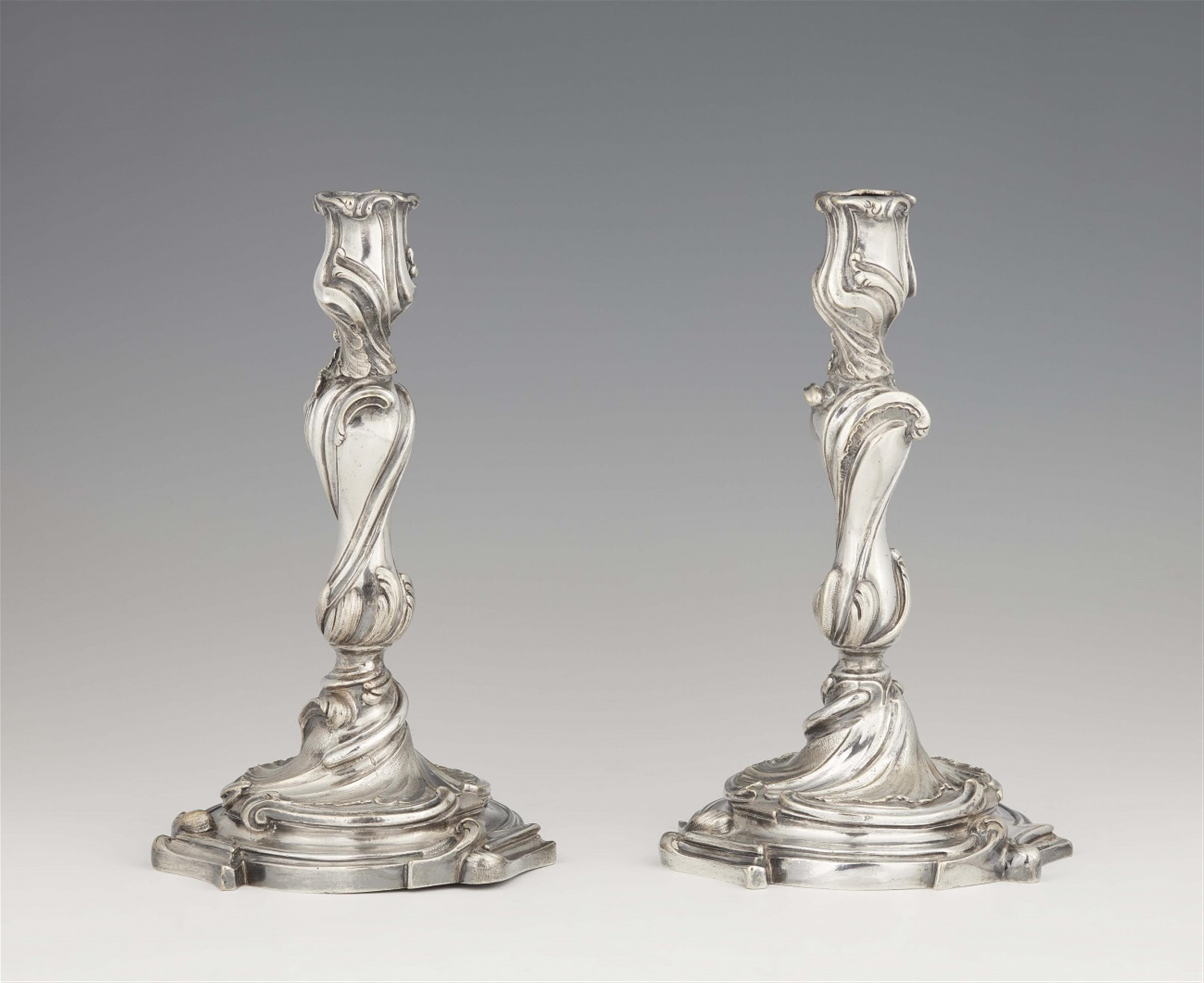 A pair of Louis XV silver candlesticks - image-1