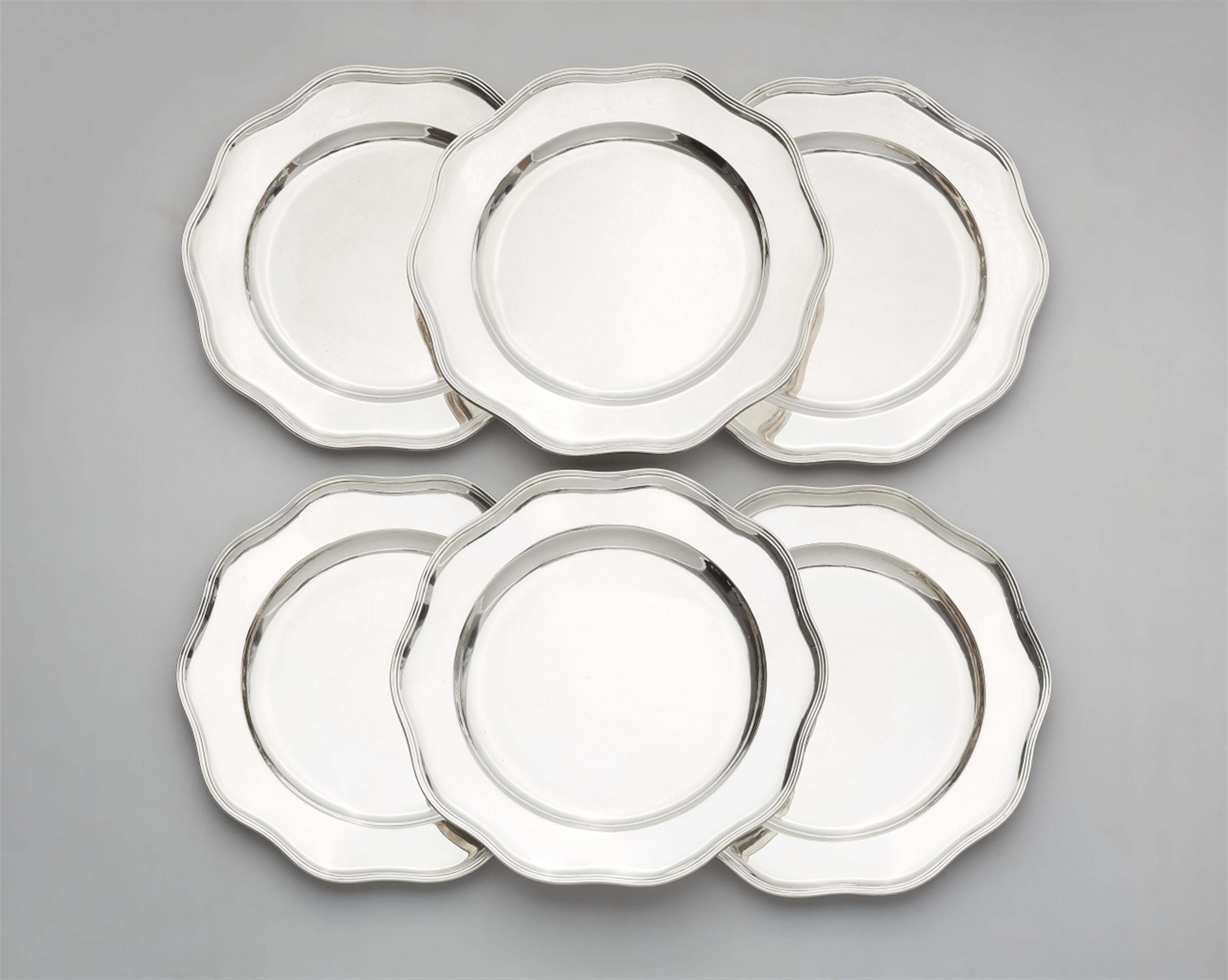 Six Strasbourg silver plates - image-1