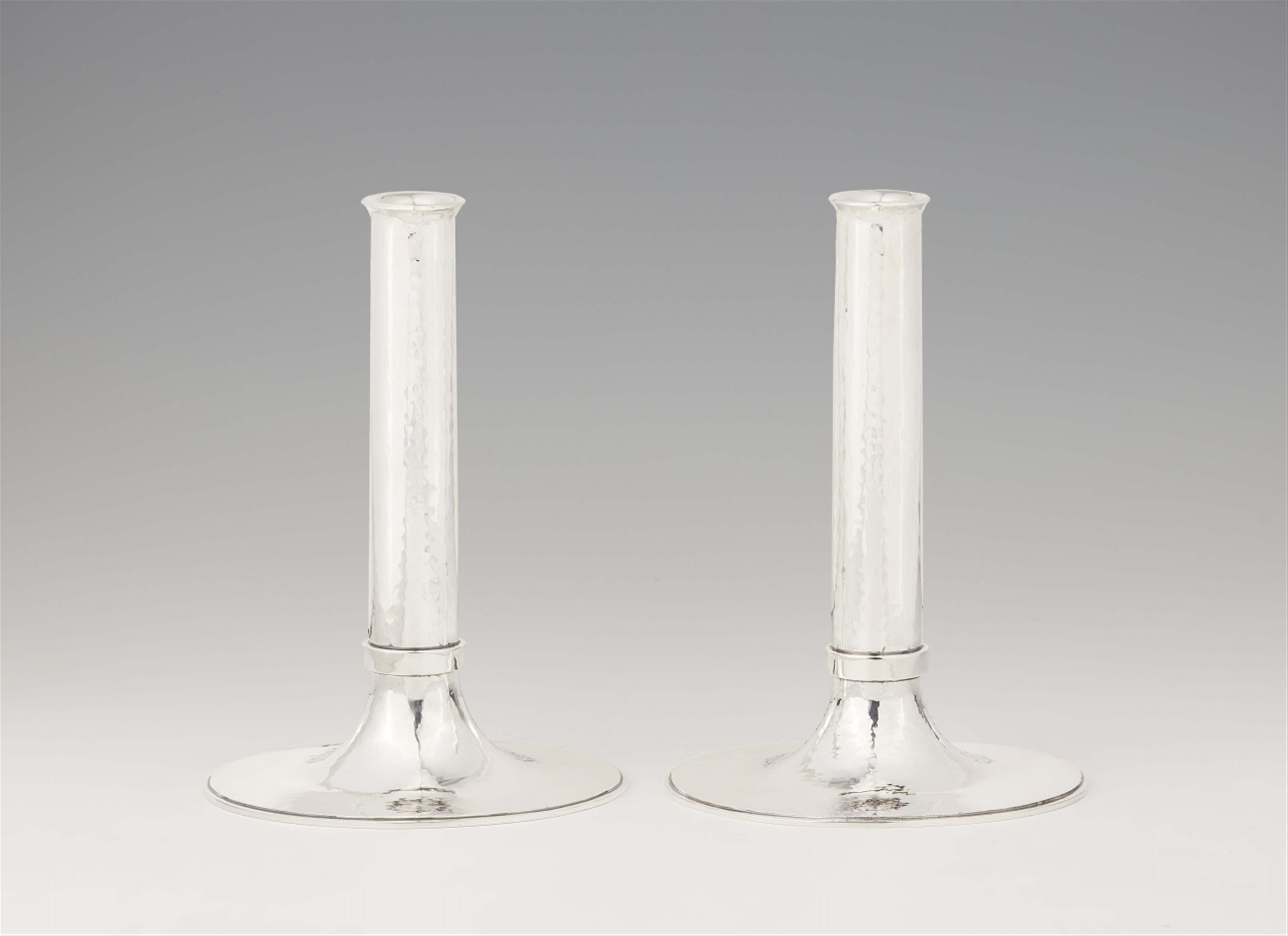 A pair of modern Copenhagen silver candlesticks - image-1