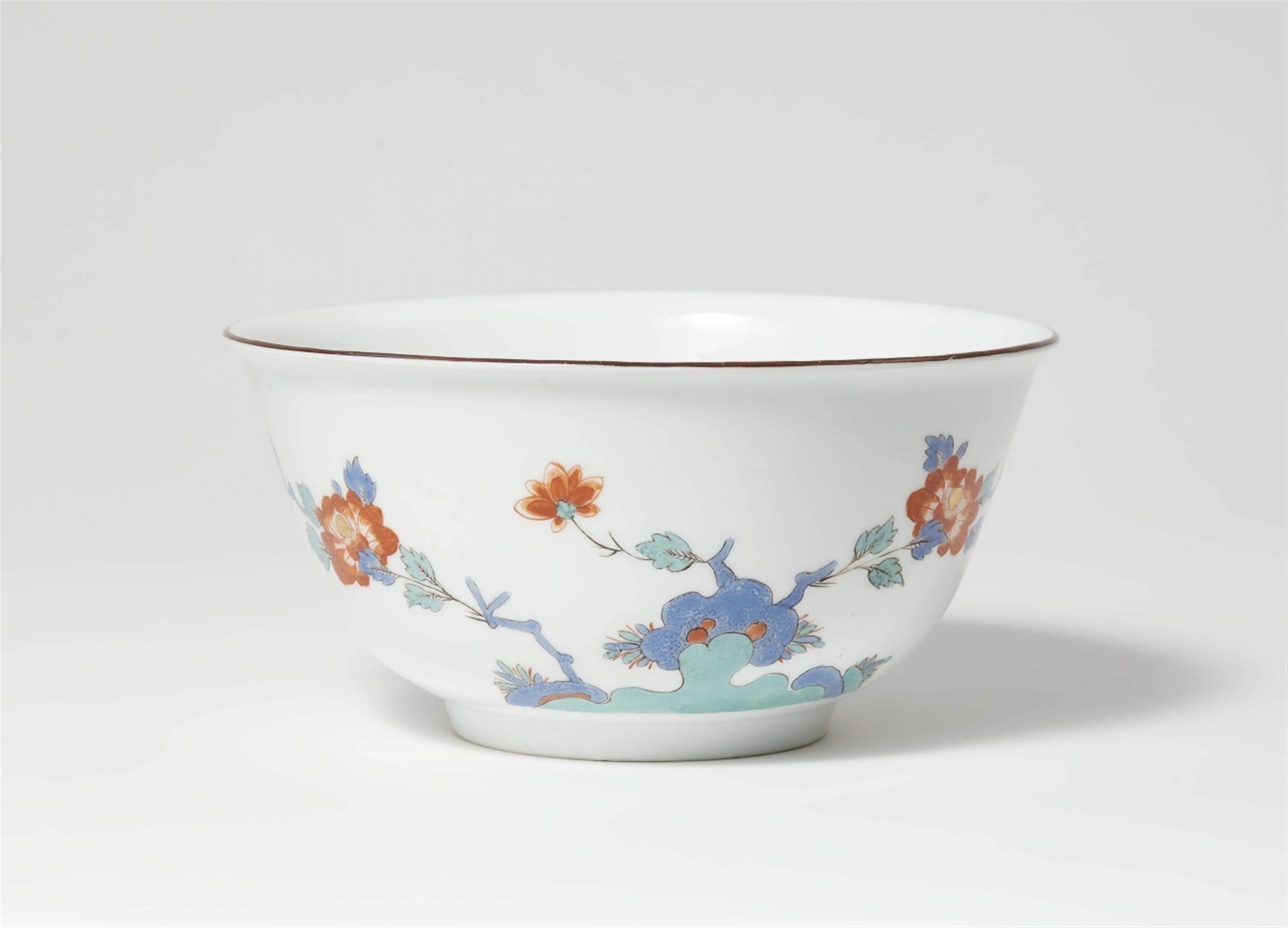 A Meissen porcelain slop bowl with rock and chrysanthemum motifs - image-1