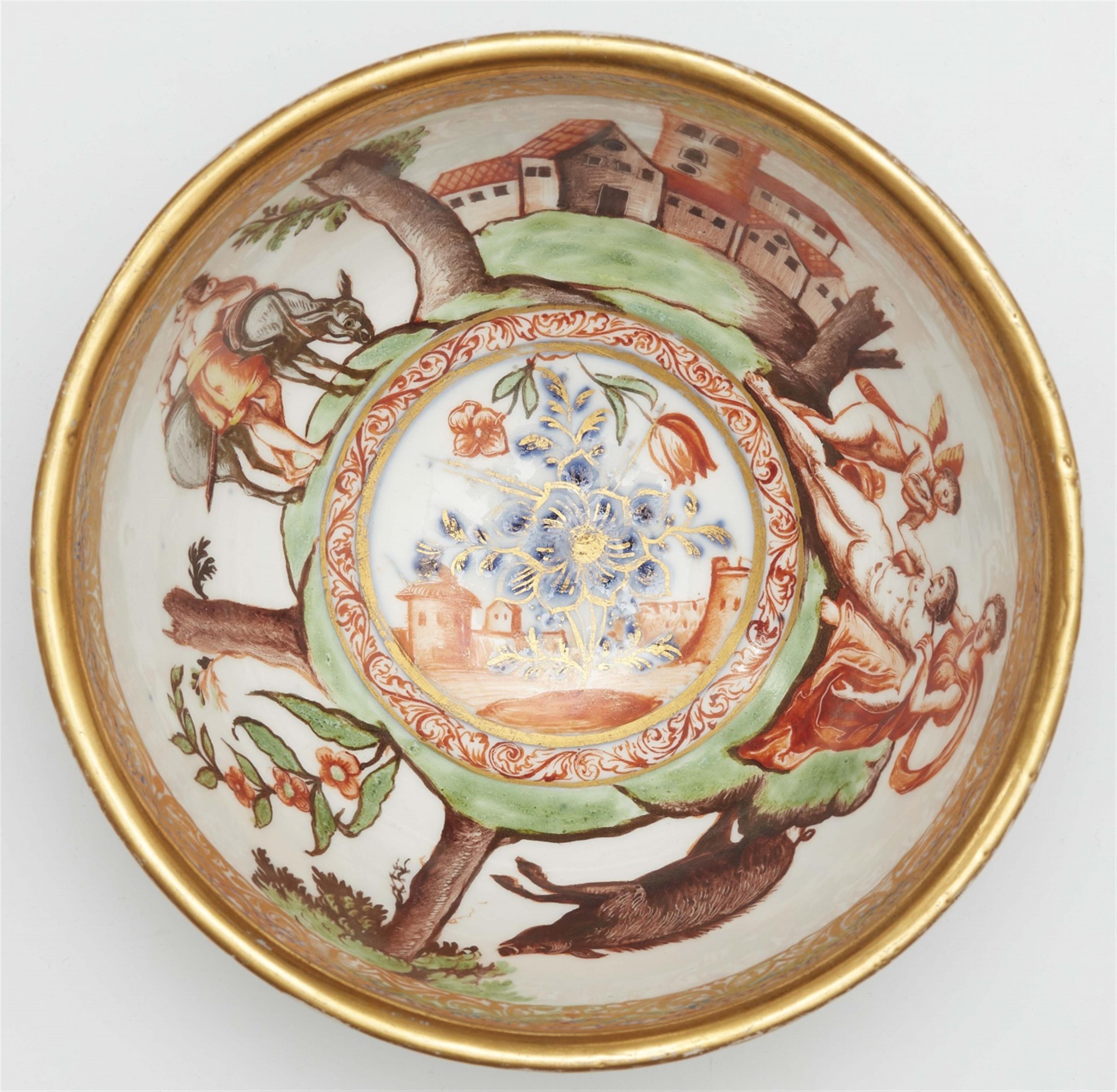 A Meissen porcelain slop bowl with bird-on-rock motifs - image-3