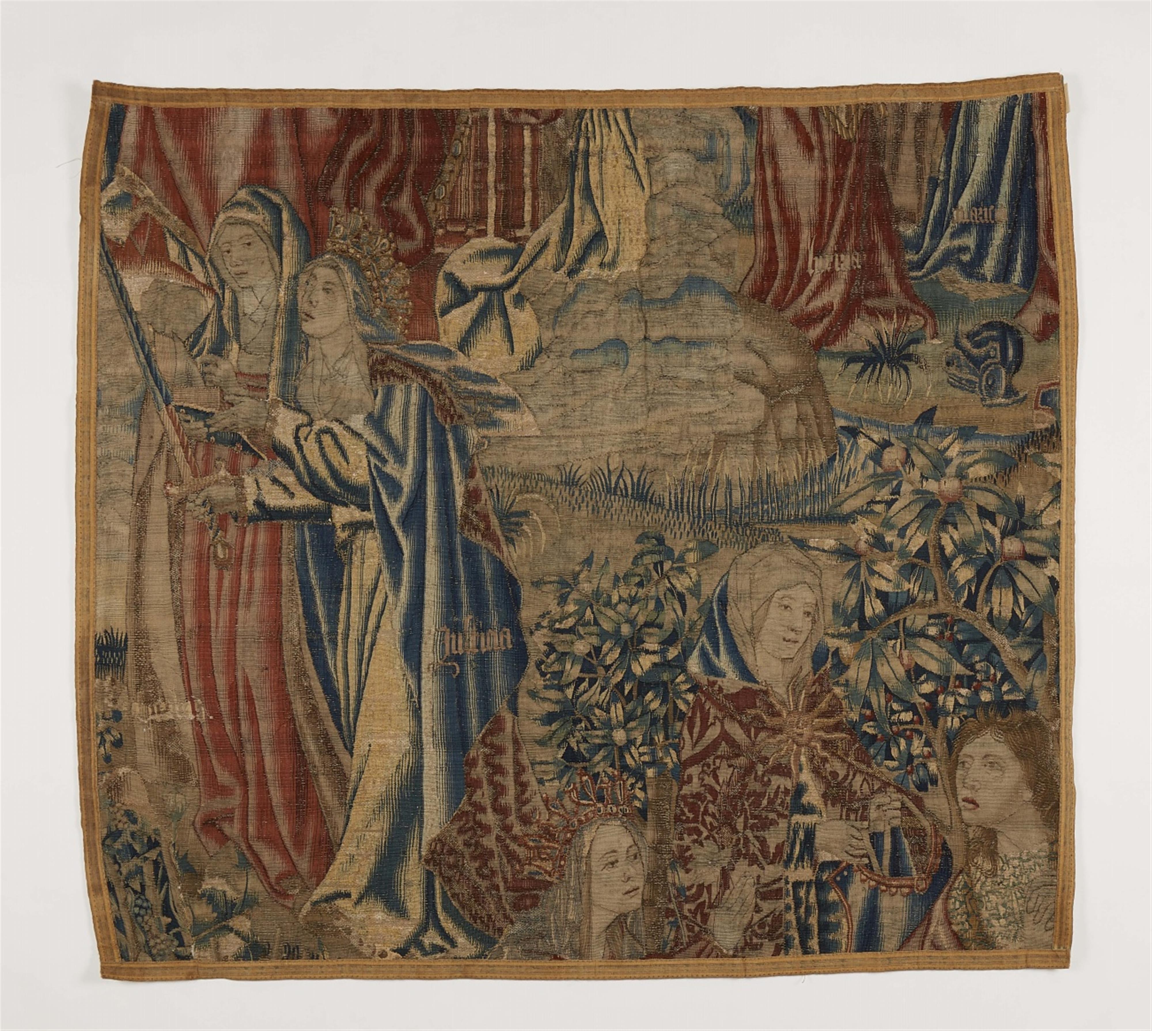 A tapestry fragment with a depiction of Justitia - image-1
