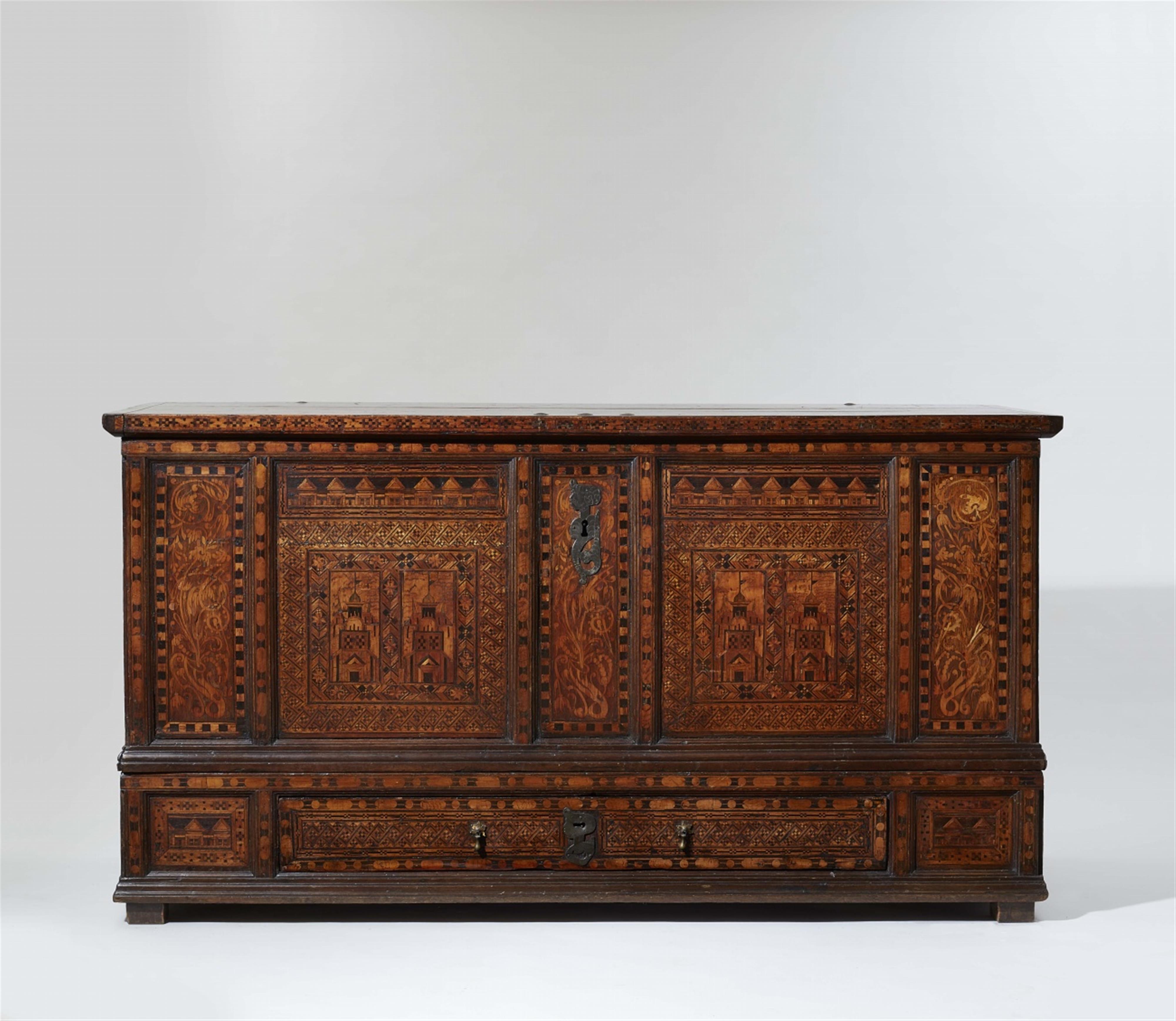 A wooden chest with Mannerist architectural motifs - image-1