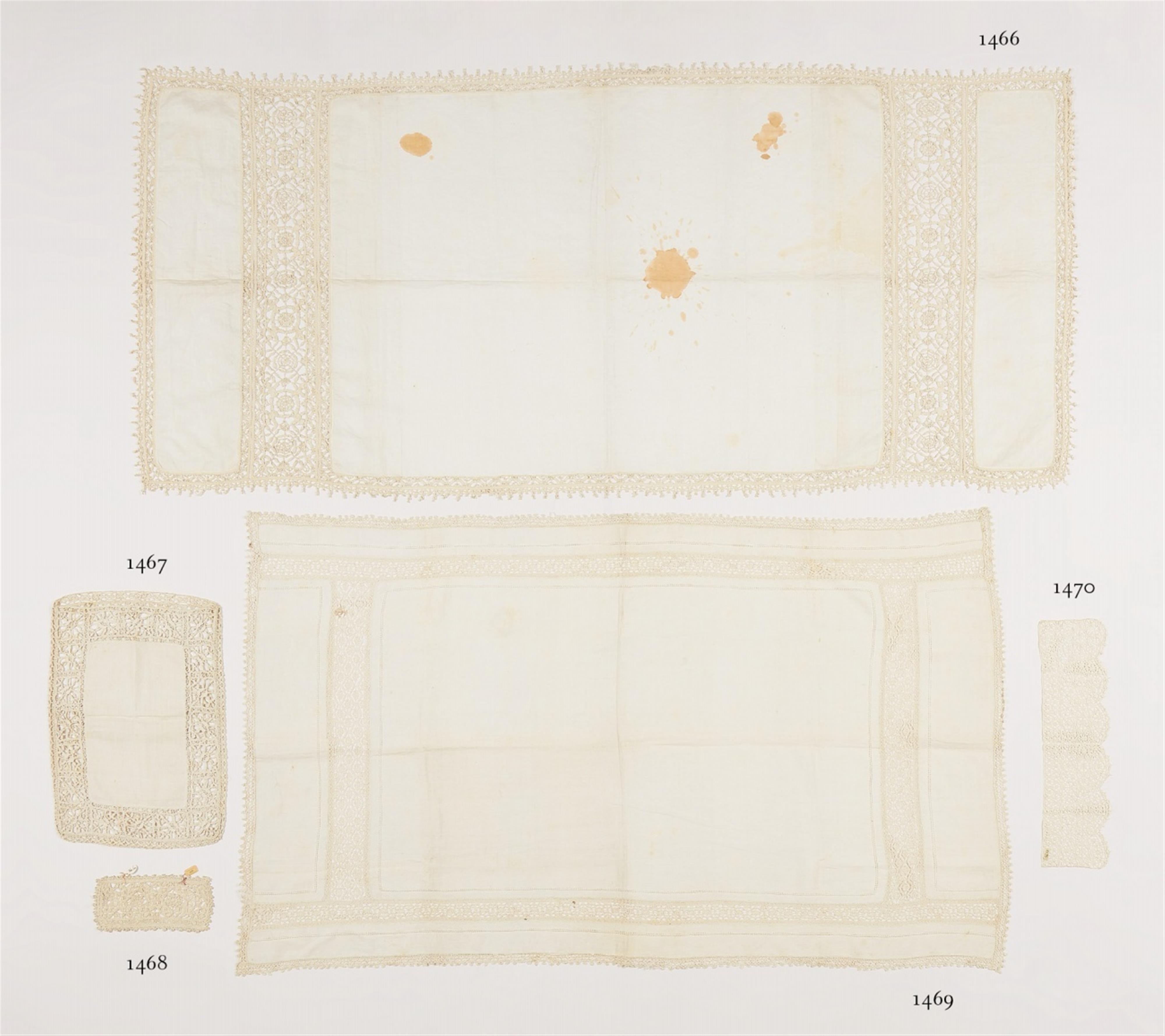 An Italian blanket with reticella lace appliqués - image-1