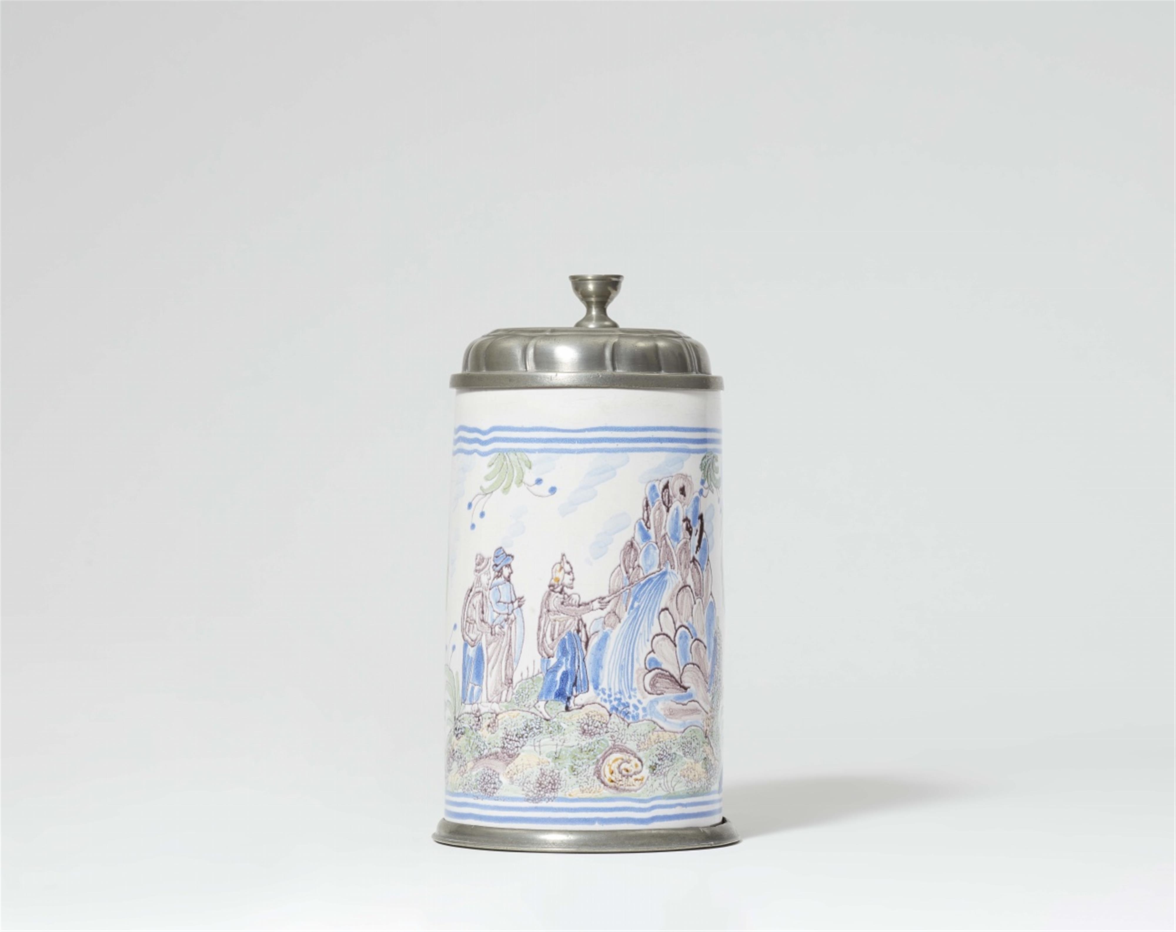 A Bayreuth faience tankard with an Old Testament motif - image-1