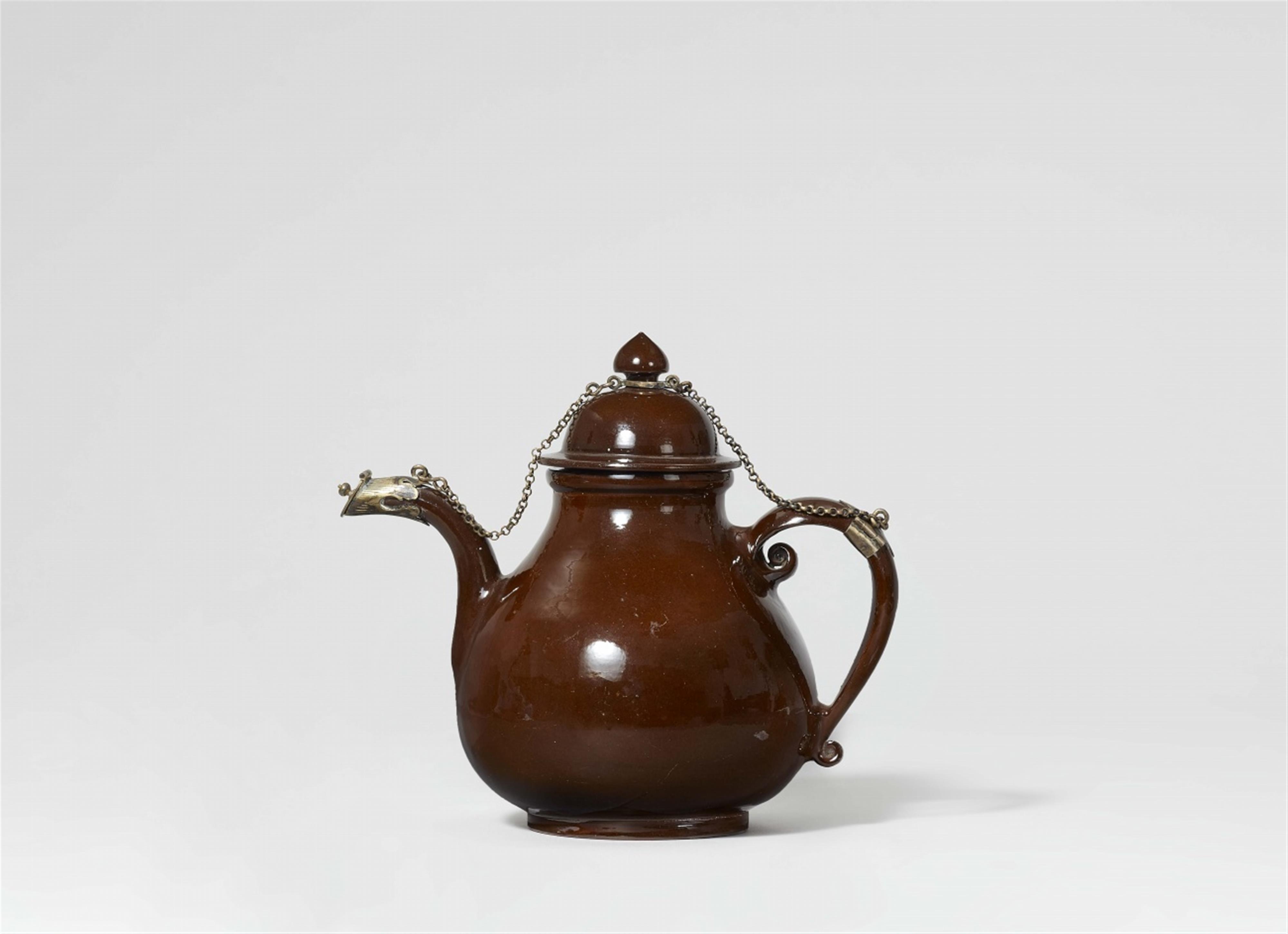 A Bayreuth red stoneware teapot - image-1