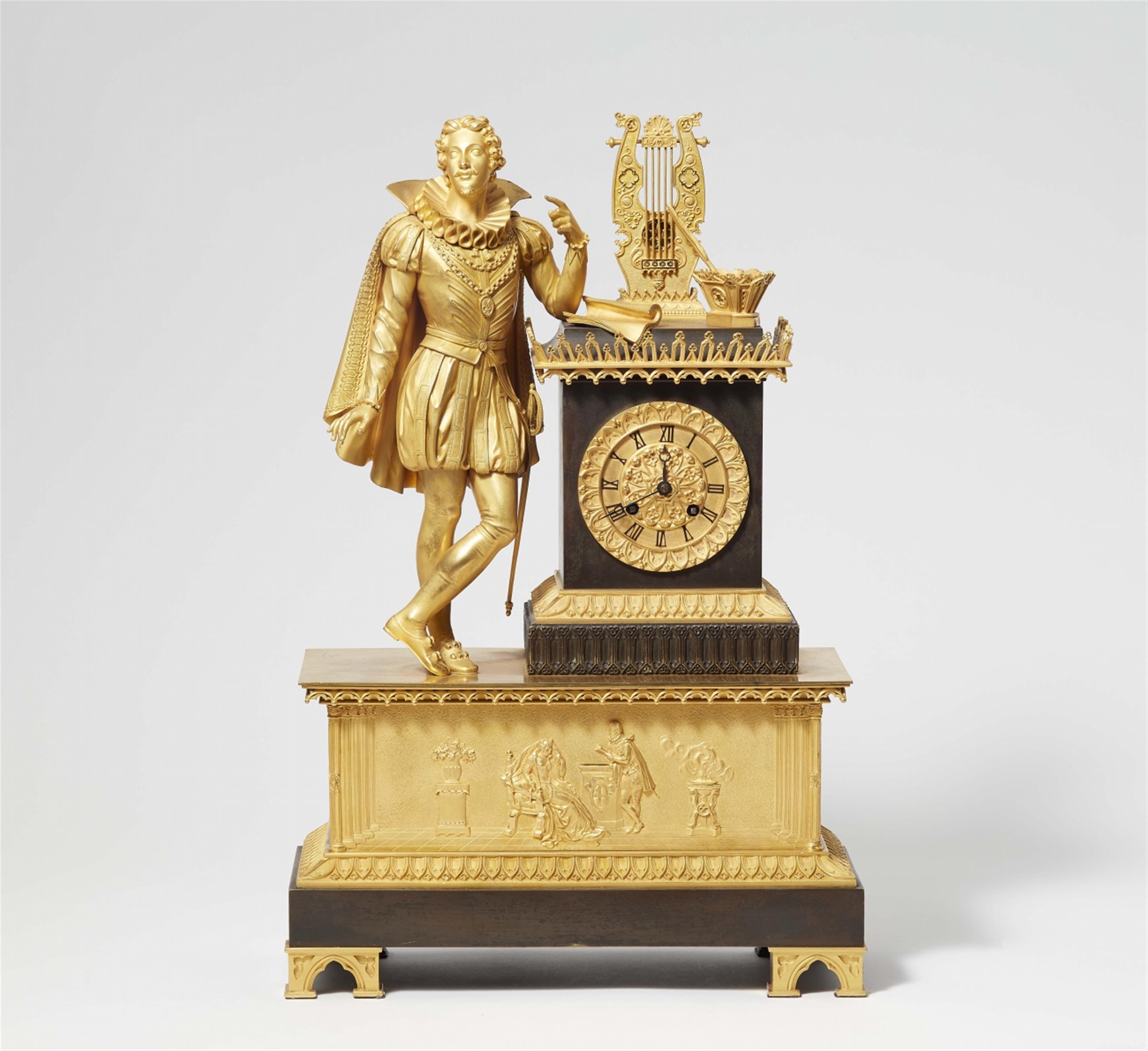 A Parisian ormolu mantle clock depicting Torquato Tasso - image-1