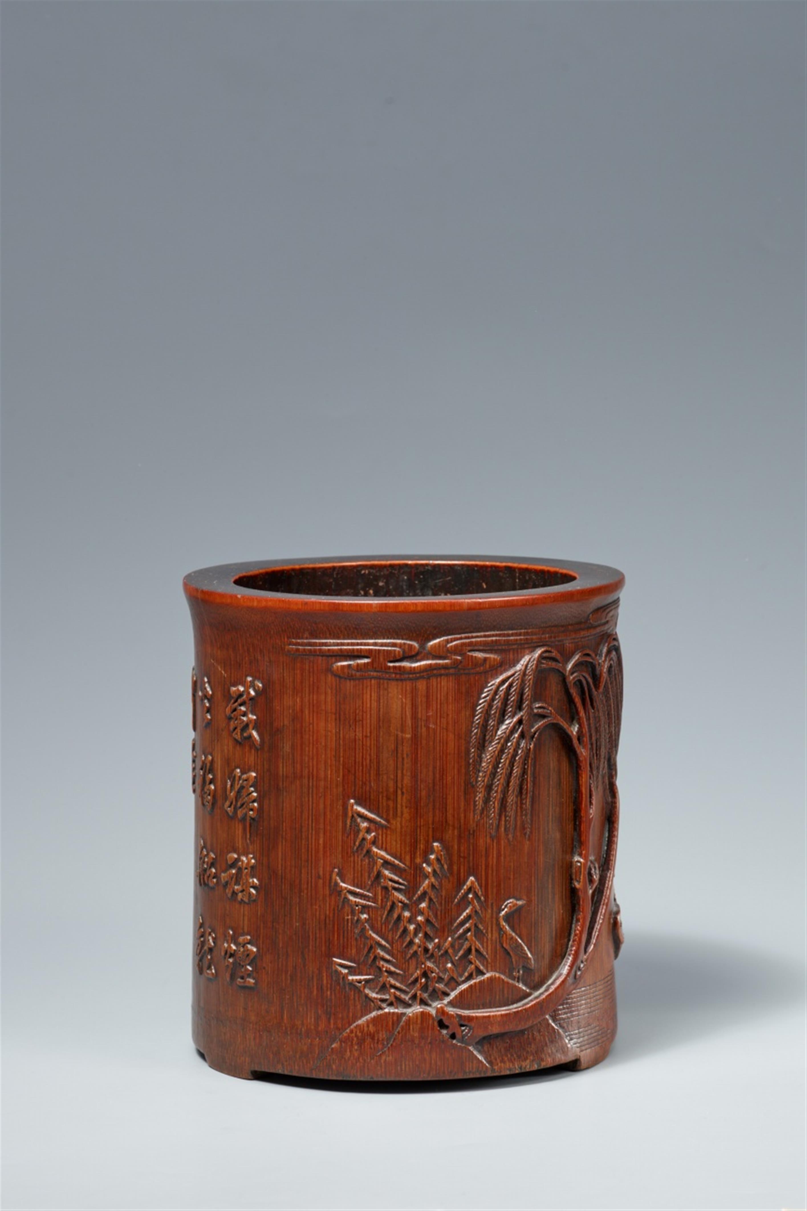 A large bamboo brush pot. 17th/18th century - image-3