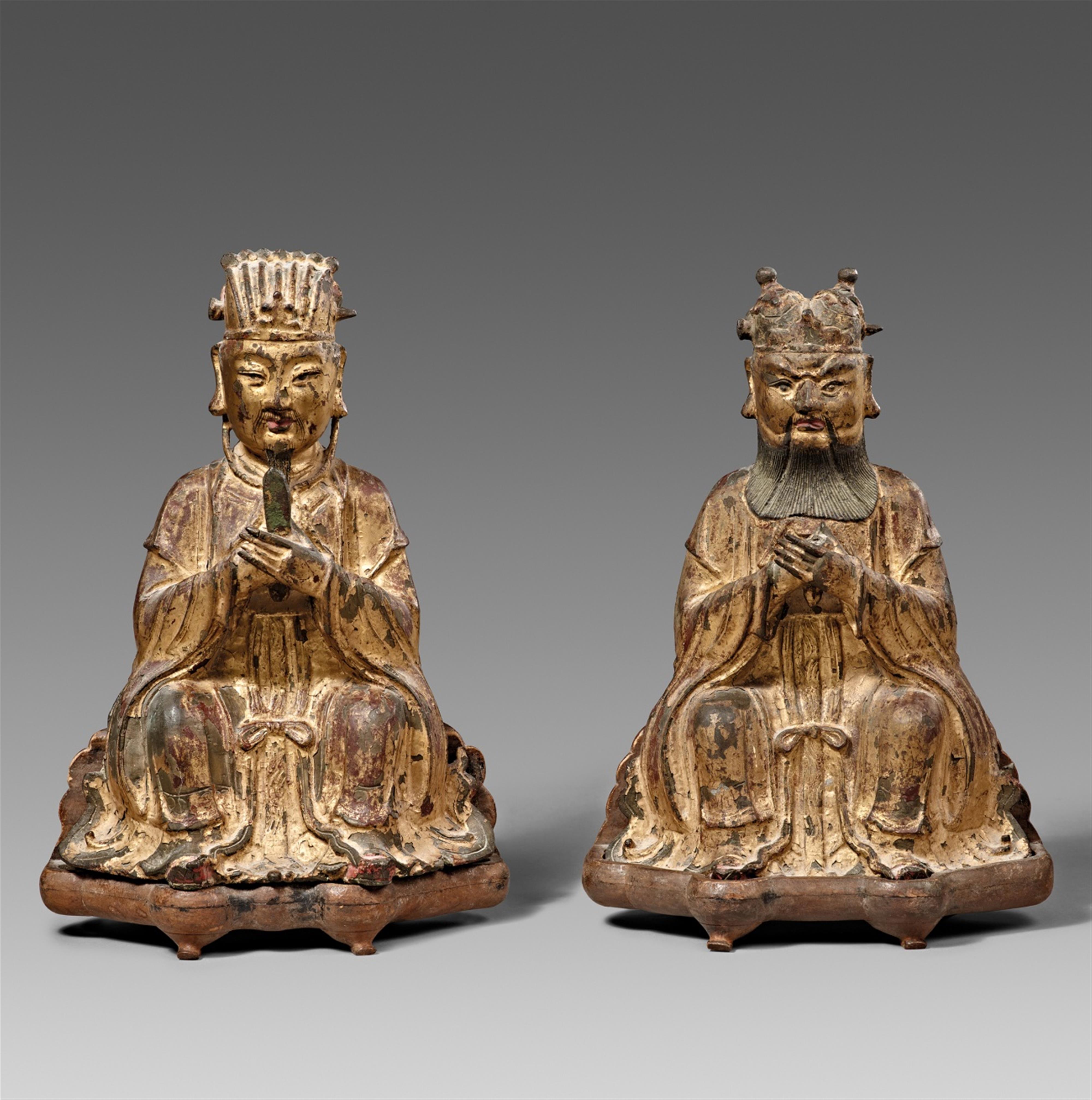 Zwei Figuren aus der Gruppe der Drei Beamten (Sanguan). Ming-Zeit - image-1