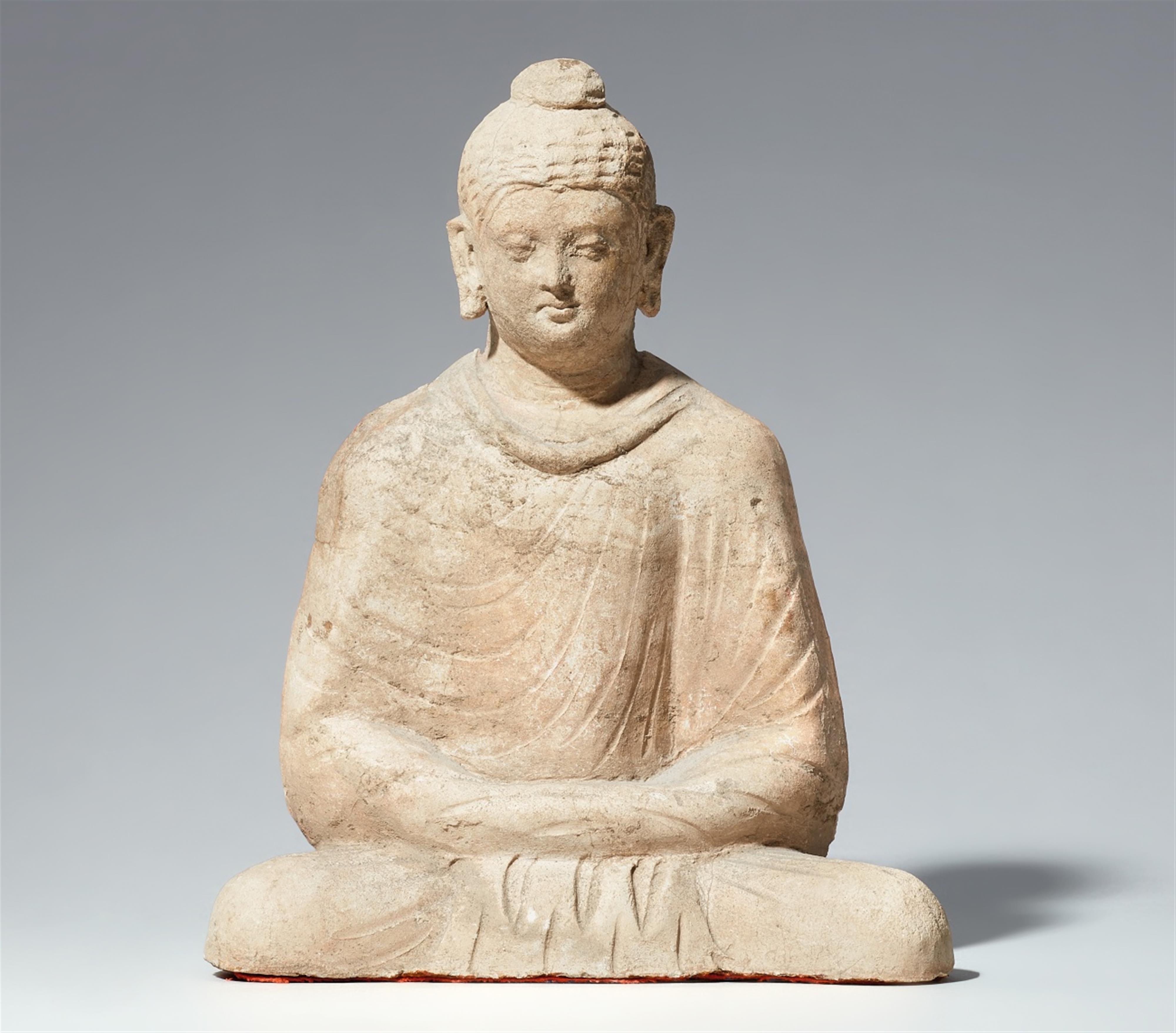 A Hadda stucco wall fragment of a Buddha Shakyamuni. Afghanistan. 3rd/4th century - image-1