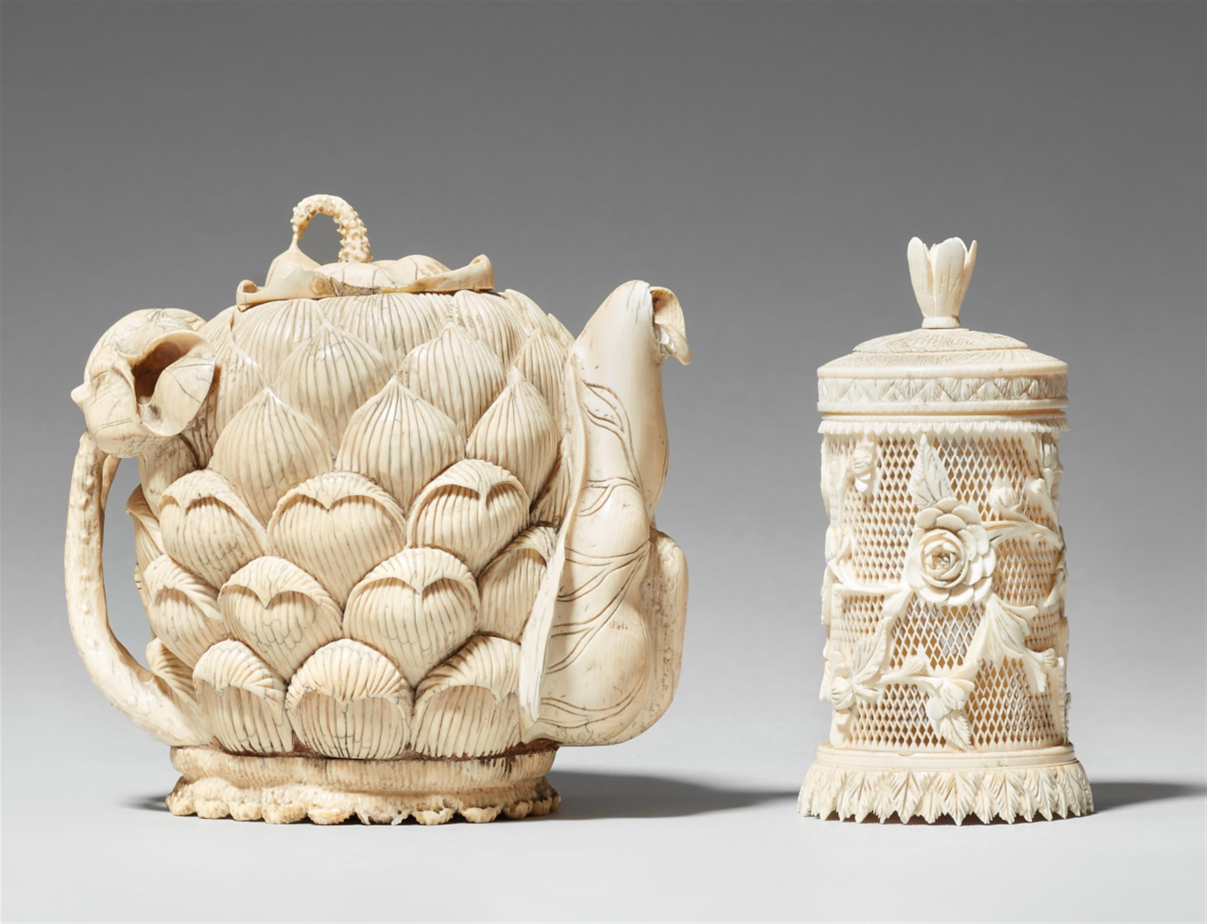 Two ivory vessels. Late 19th century - image-1