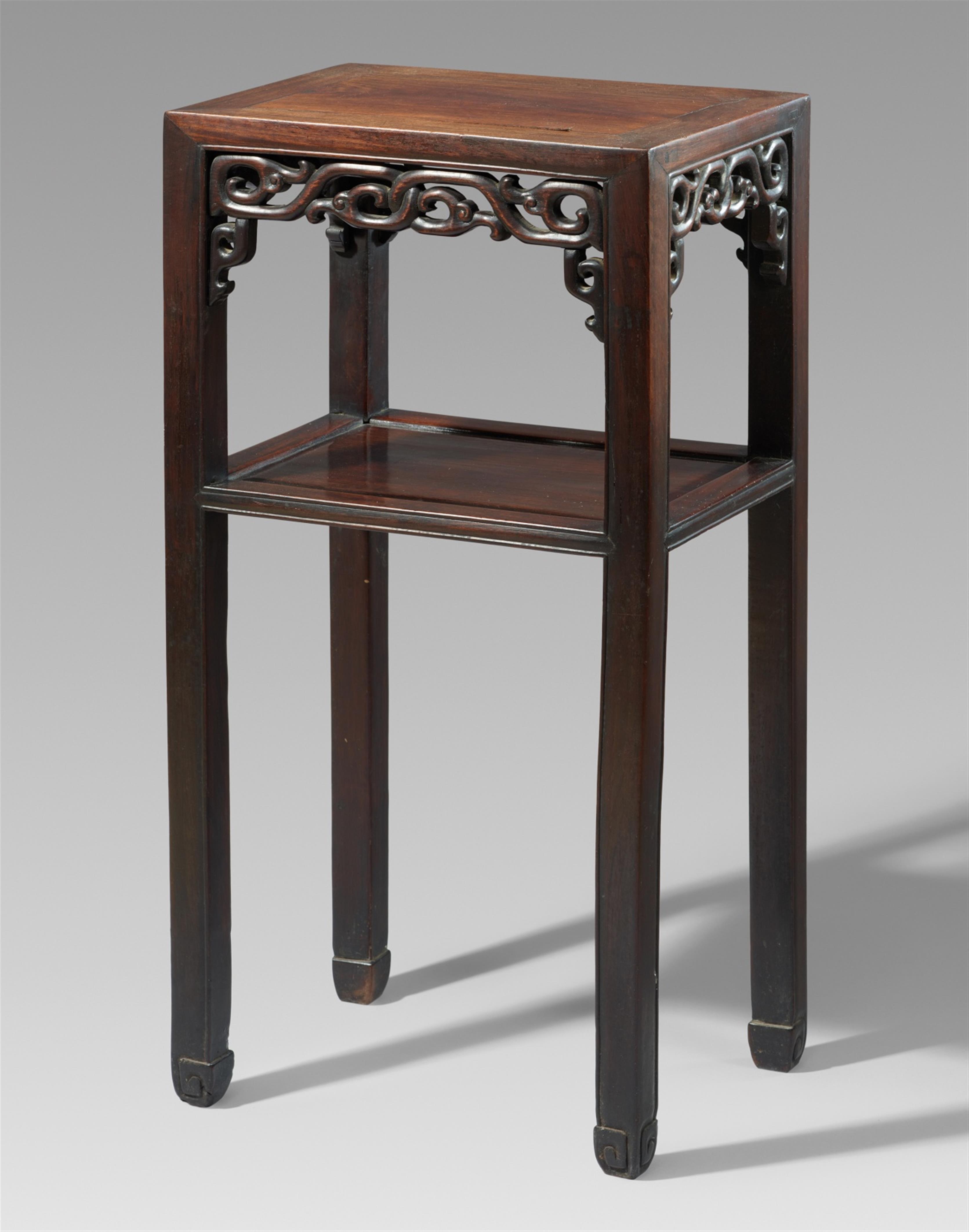 A dark hardwood side table. 19th century - image-1