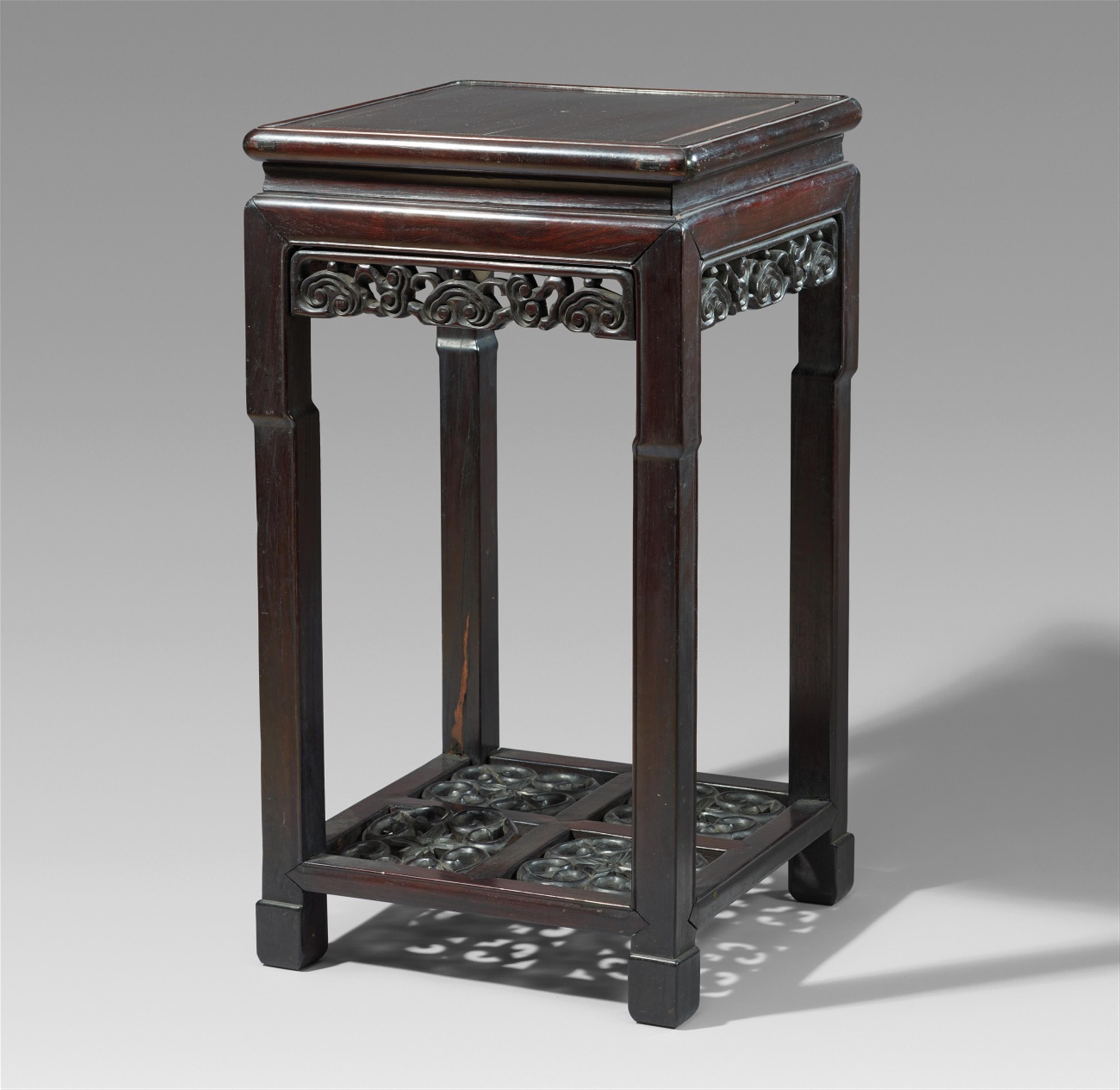 A dark hardwood side table. Late 19th century - image-1