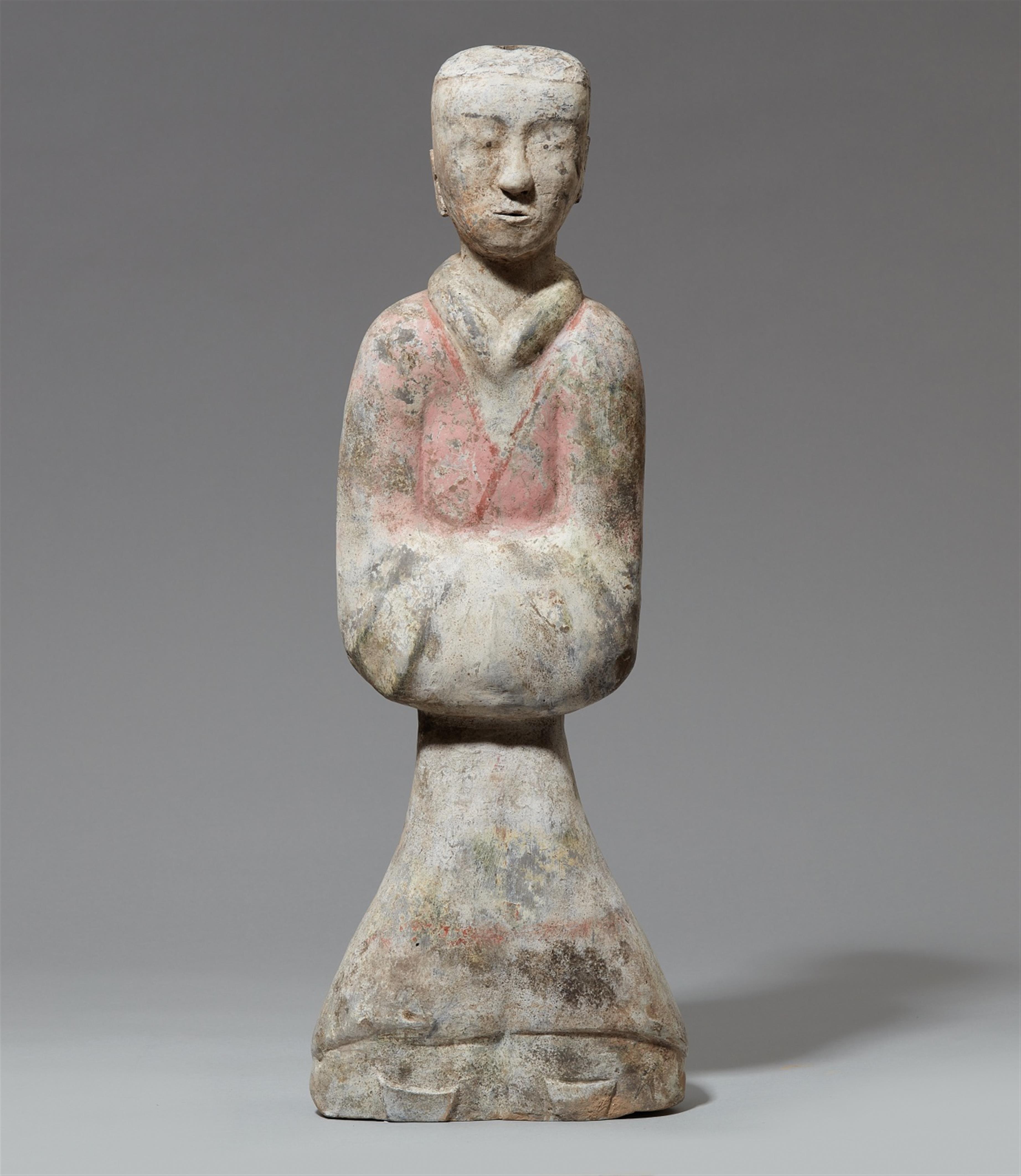 A painted pottery figure of a court attendant. Han dynasty (206 v. Chr.-220 n. Chr.) - image-1