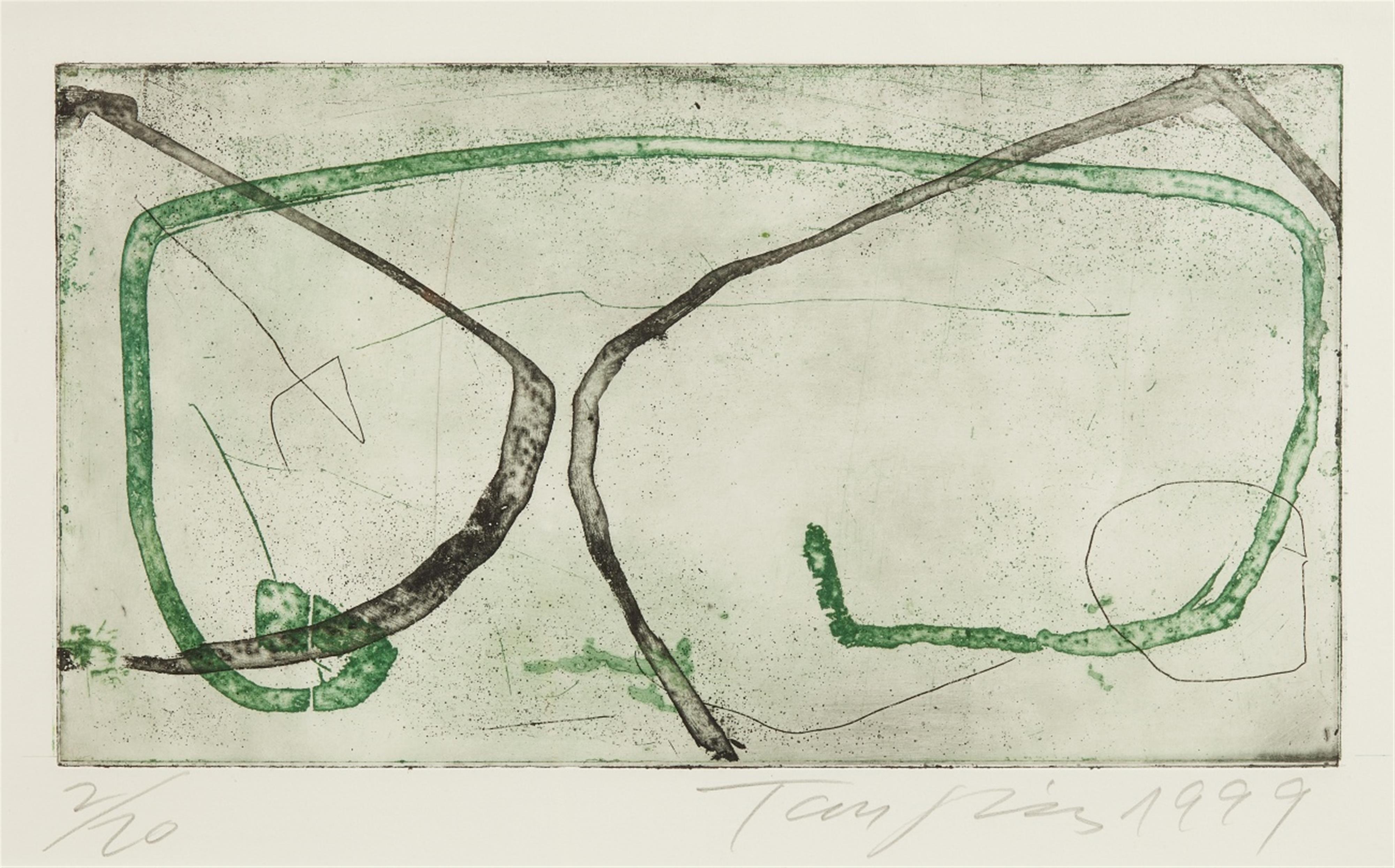 Tan Ping - Untitled. Lithography. Limited edition 2/20. Signed and dated Tan Ping 1999. Matted, framed and glazed. - image-1