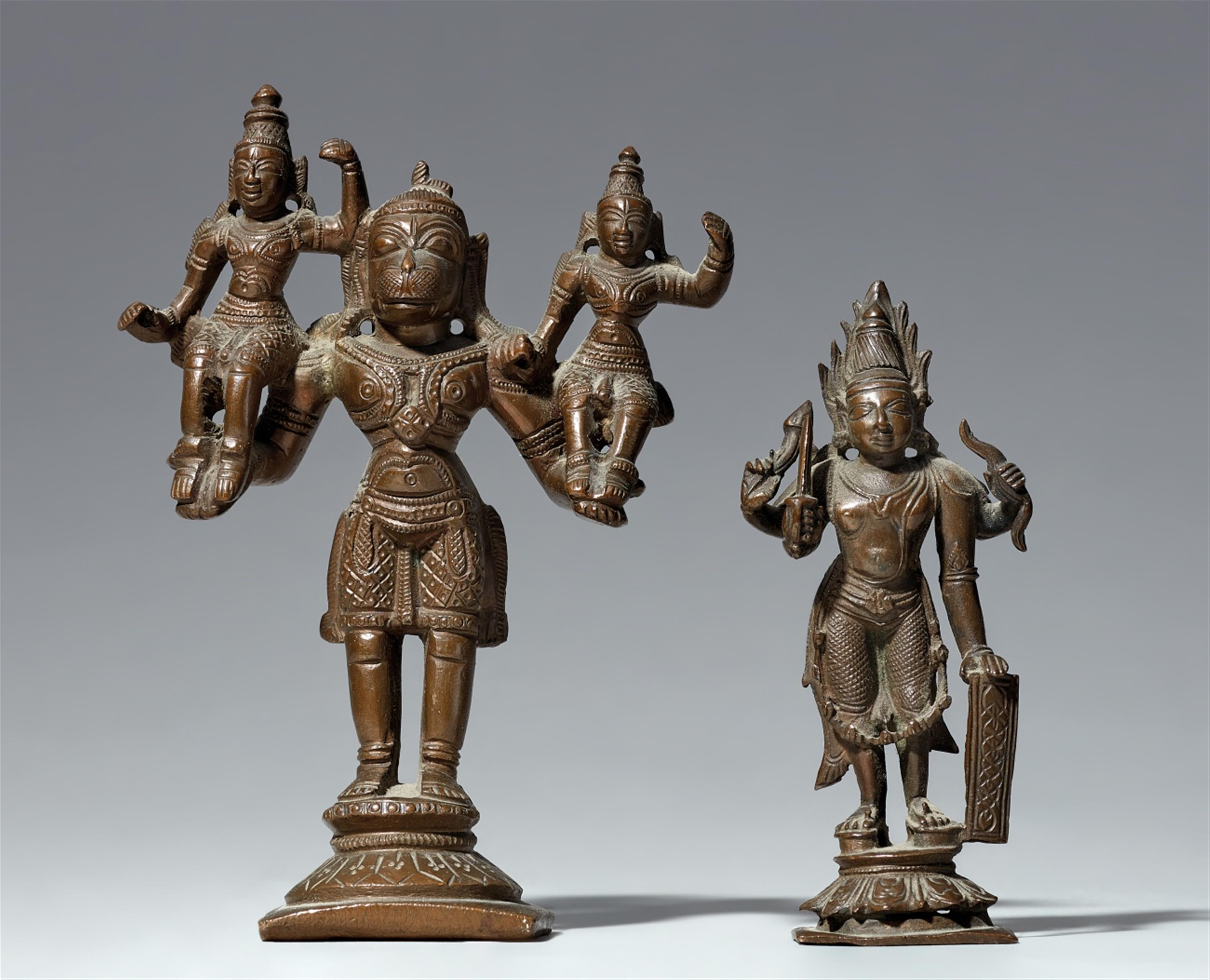 Two small South Indian copper alloy figures. 19th/20th century - image-1