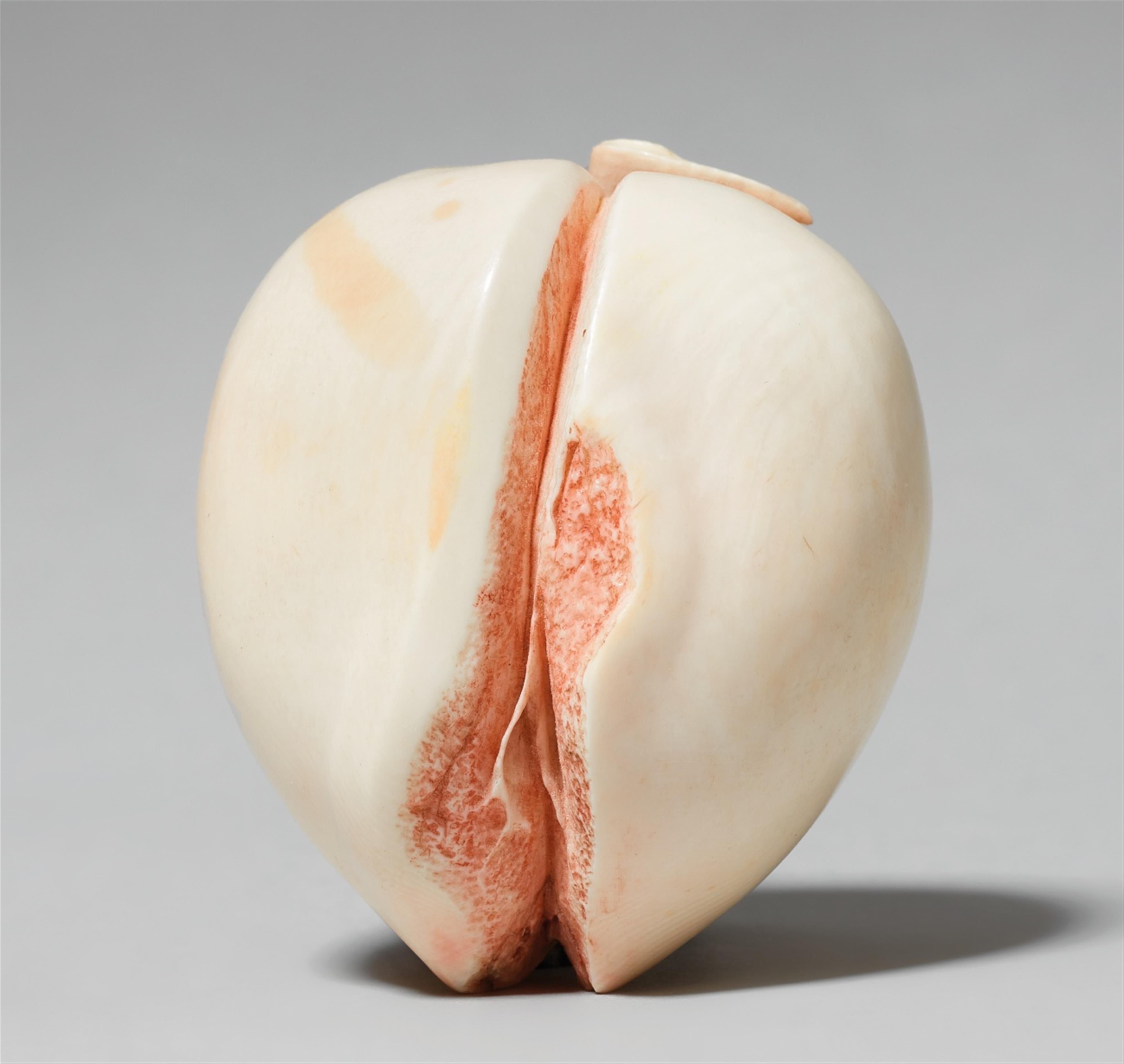 A naturalistic ivory model of a peach. Early 20th century - image-1