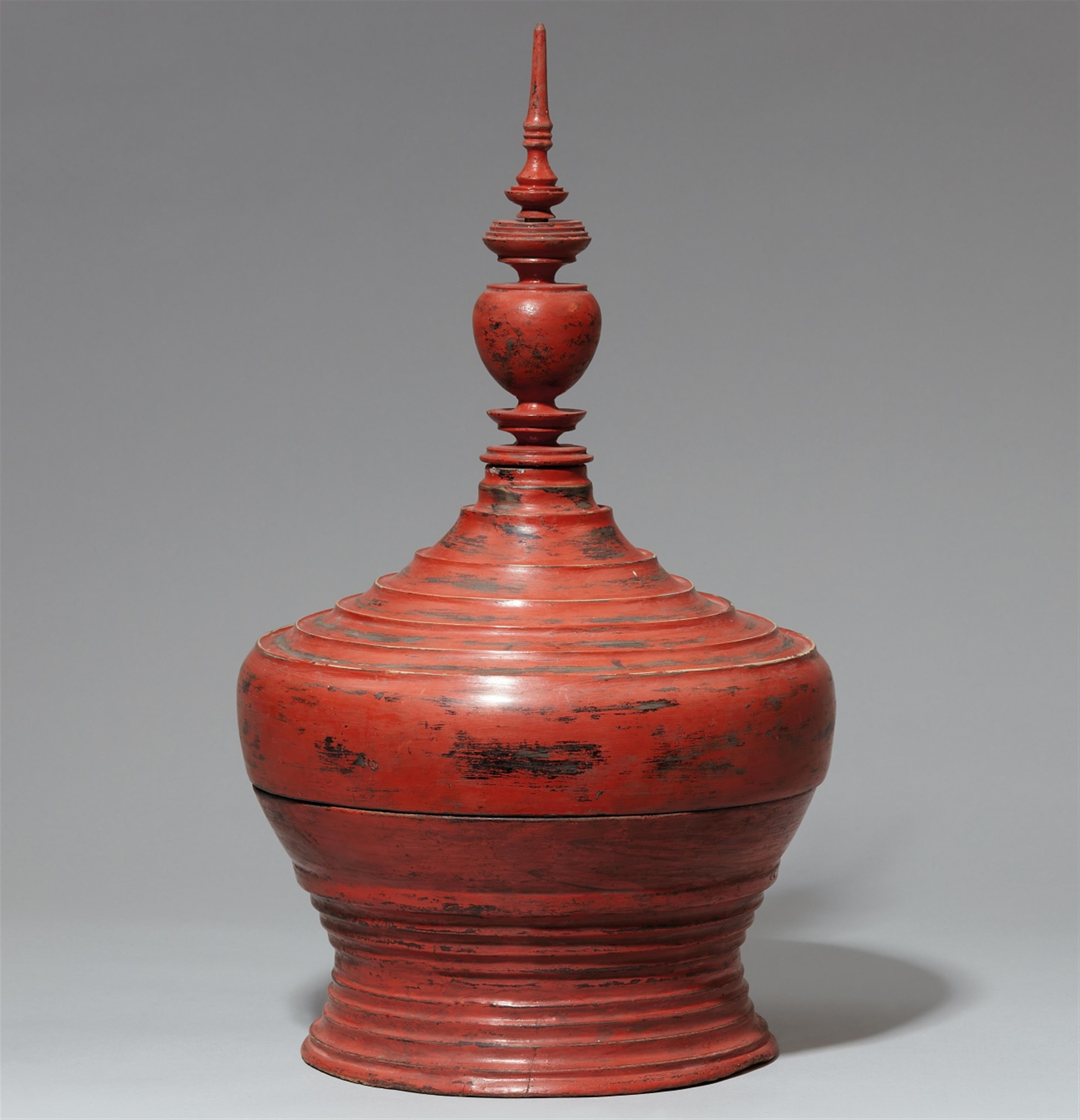 A large Shan state wood and lacquer offering vessel (hsun ok). Burma. 20th century - image-1