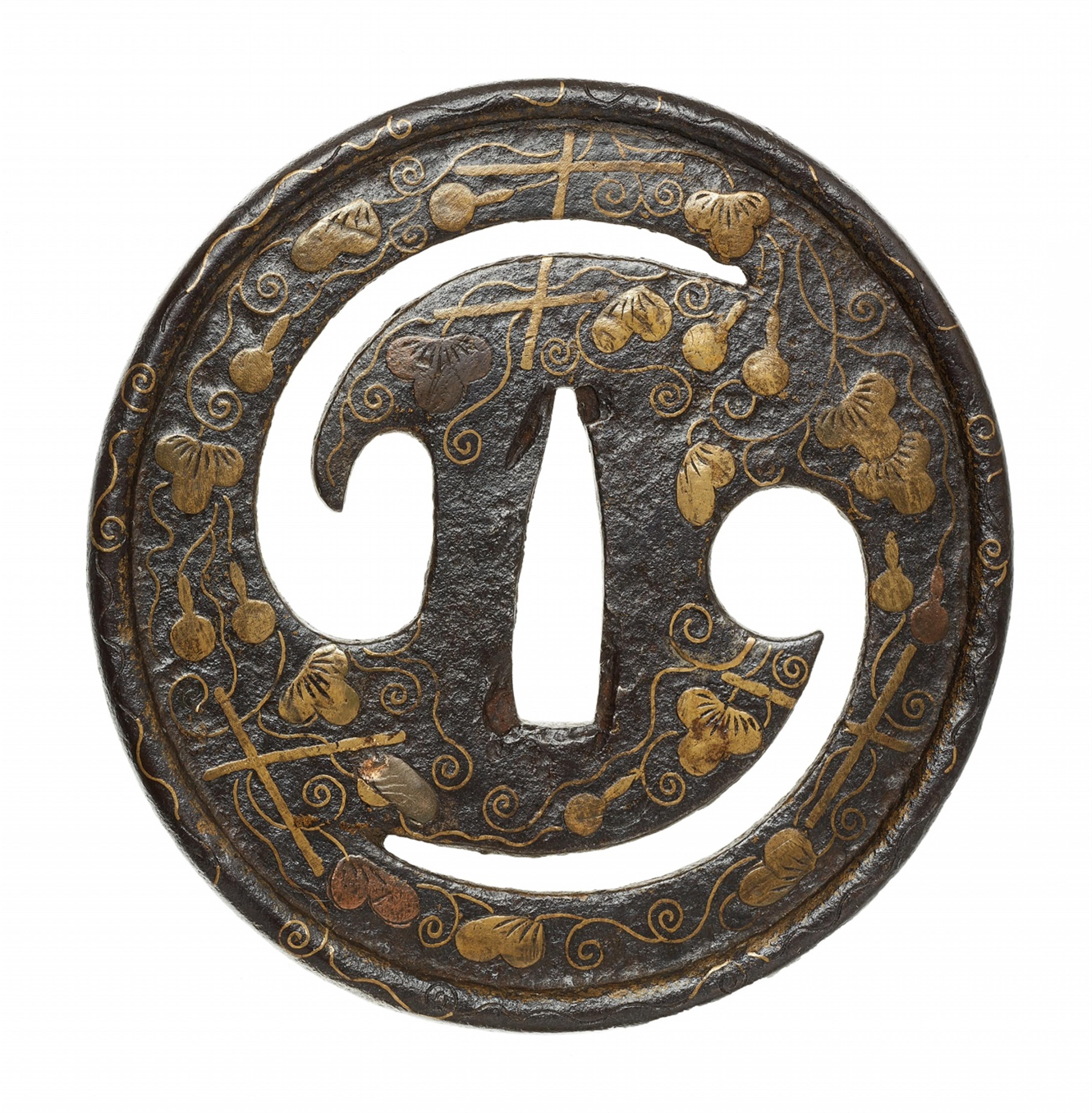 A Heianjô iron tsuba. Edo period, 17th century - image-1