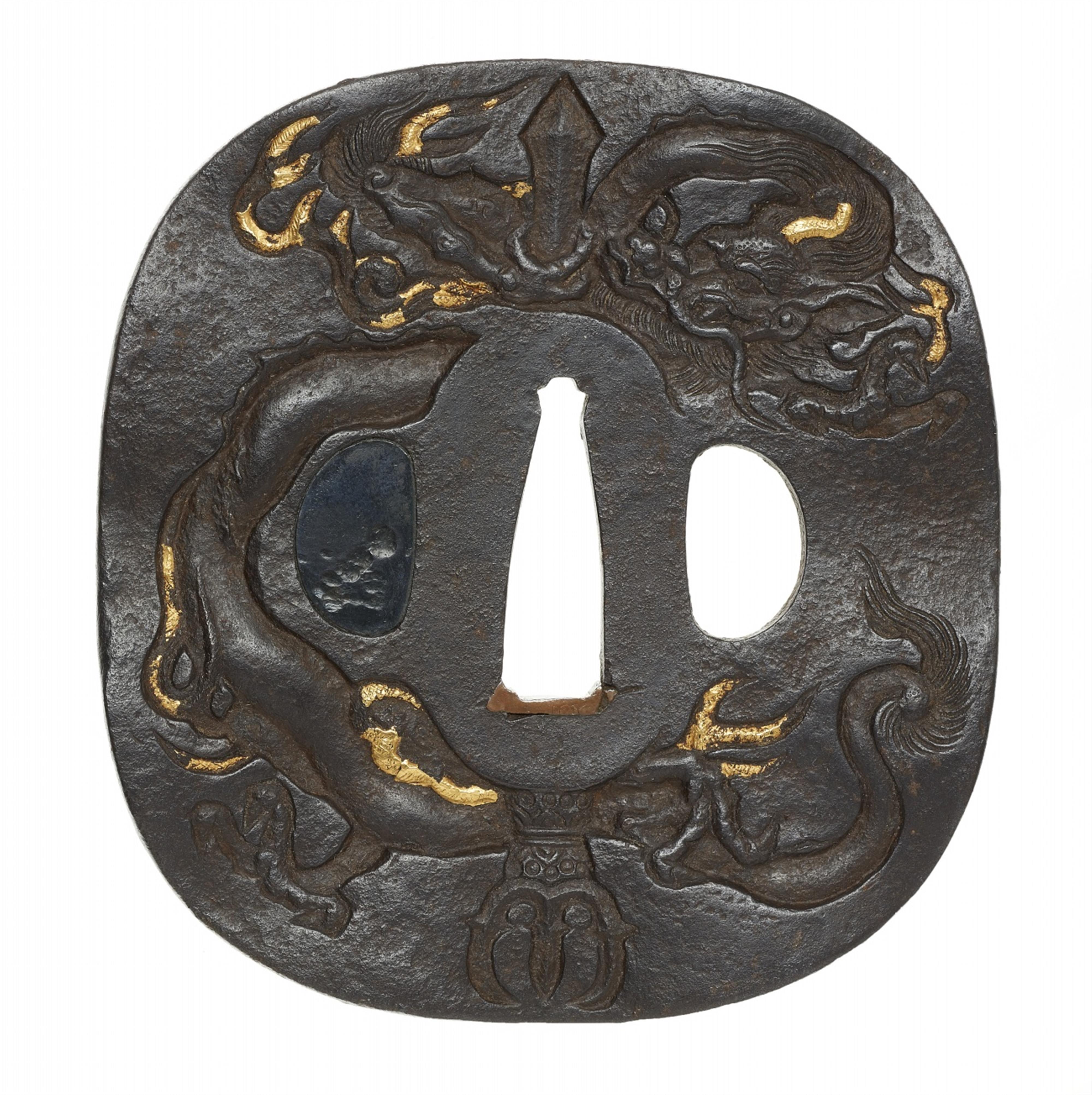 An iron tsuba. Edo period, late 17th century - image-2